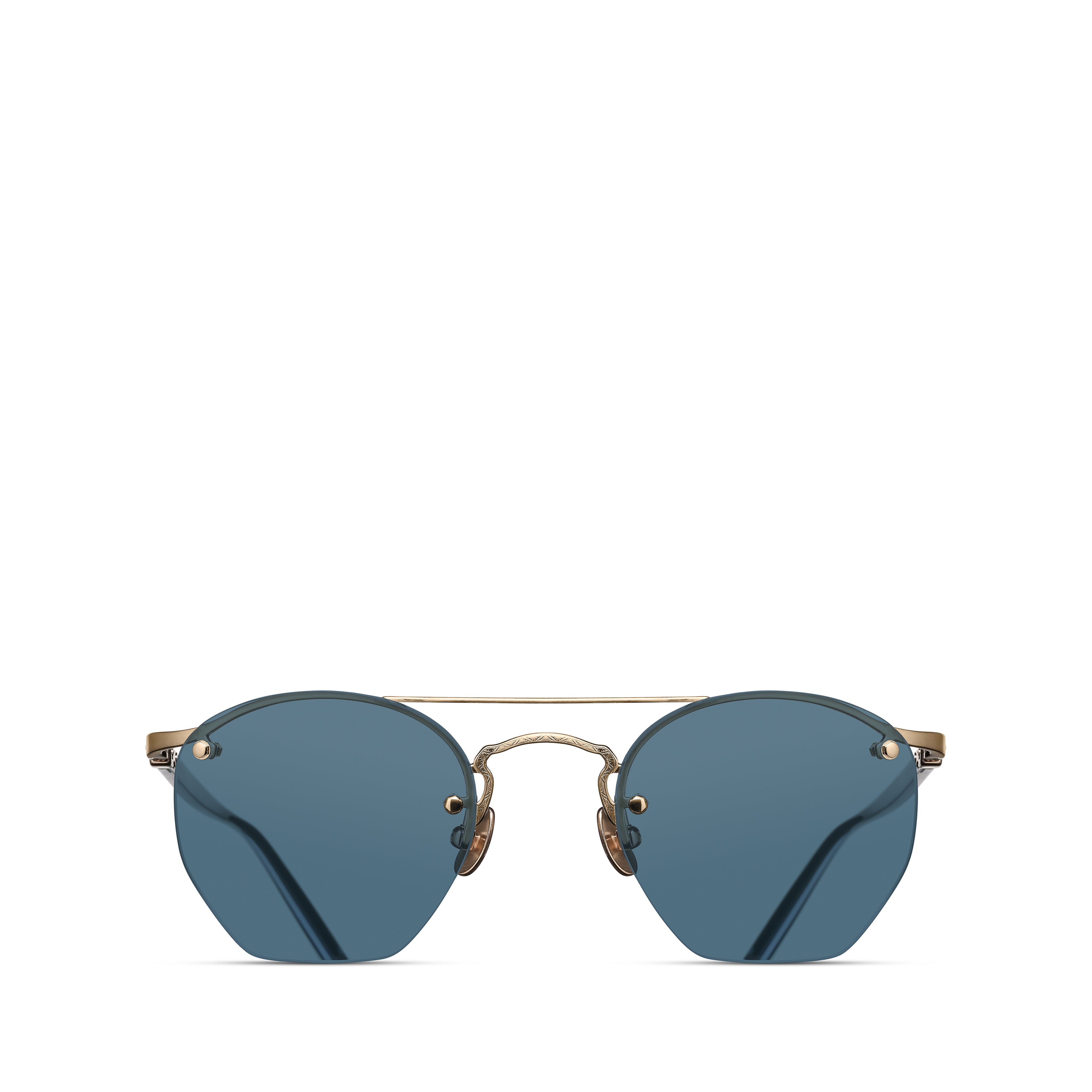 Matsuda: M3117 Blue Grey Sunglasses (Gold) | DSMNY E-SHOP 