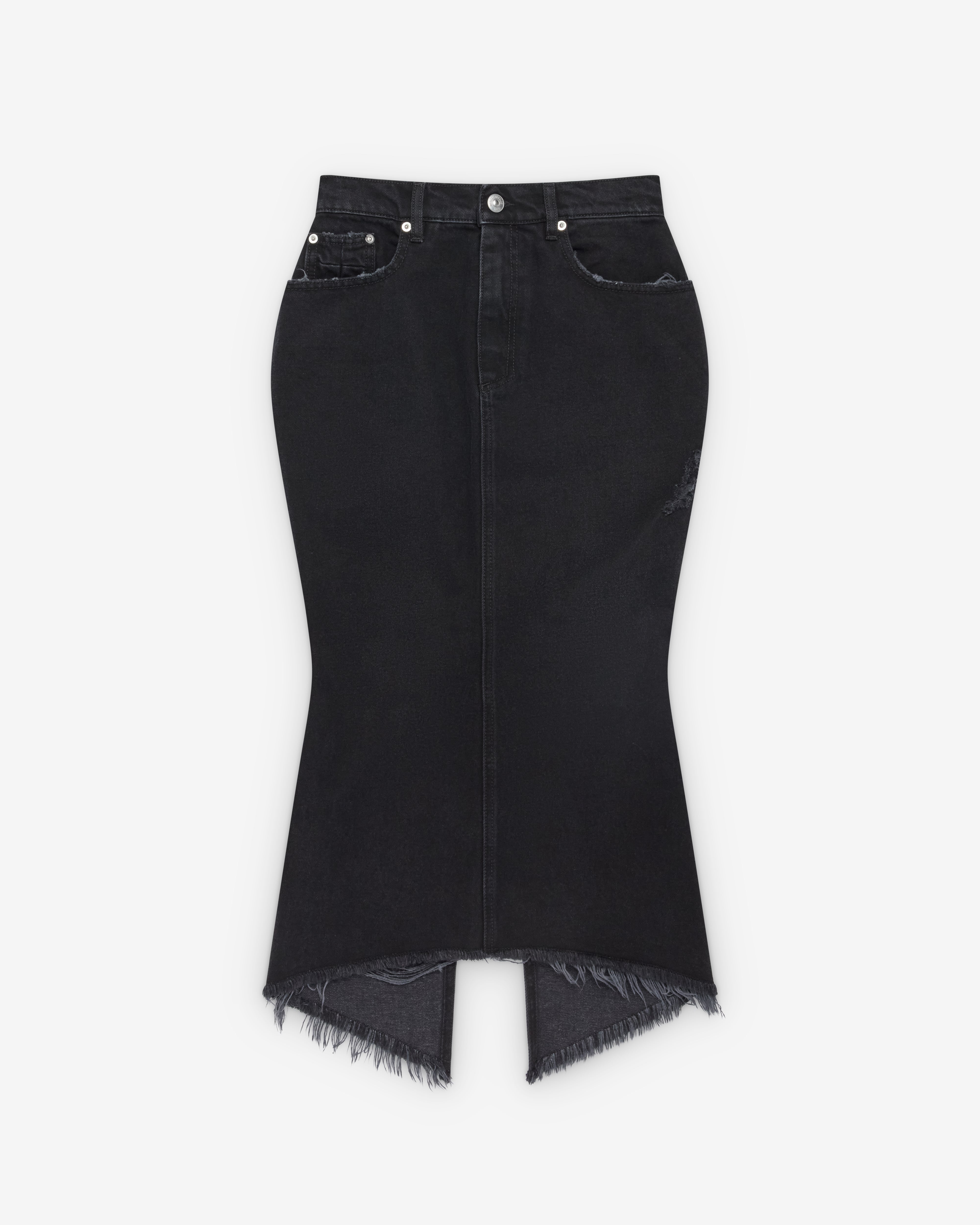 Matières Fécales: Women's Mikaela Denim Skirt (Black) | DSMNY E-SHOP
