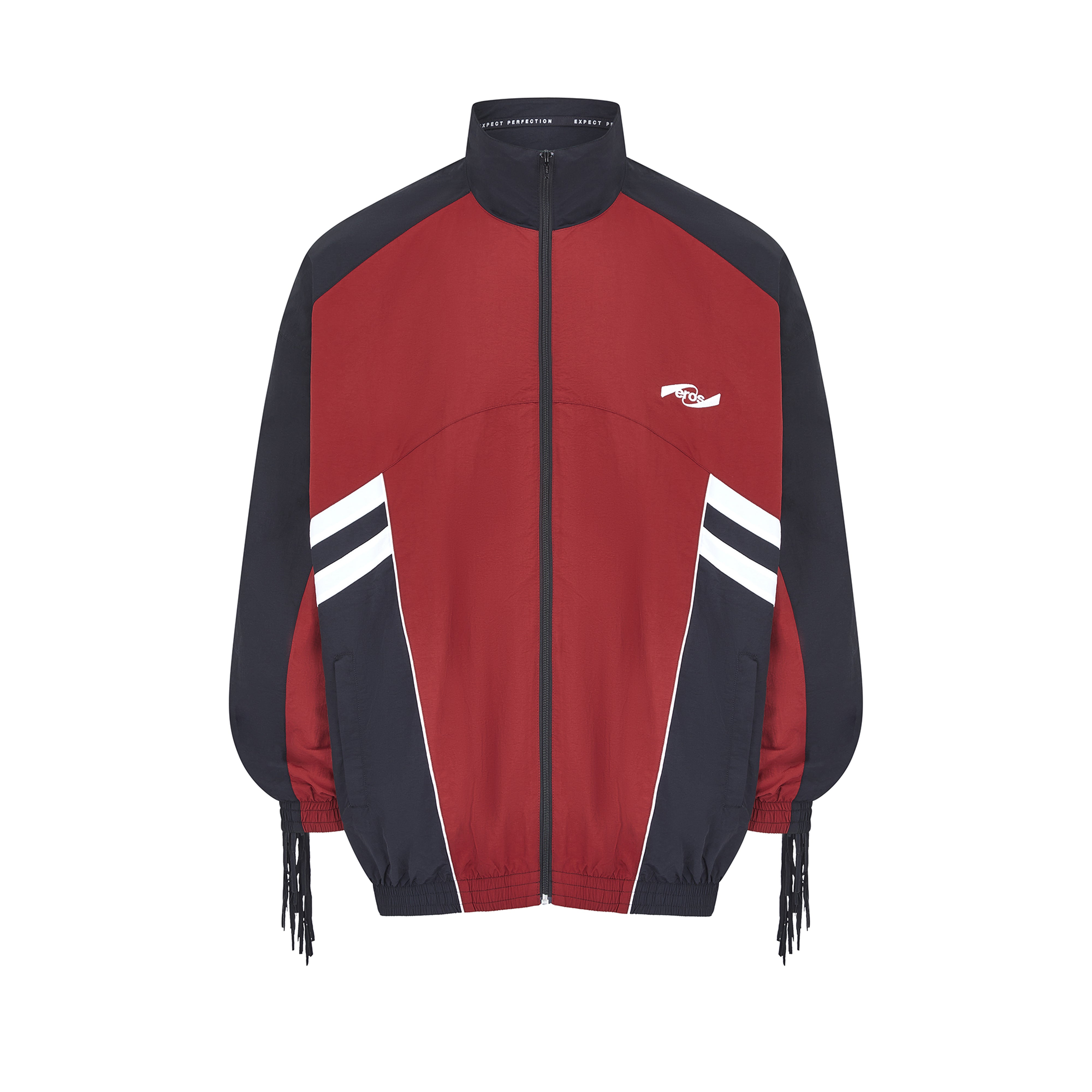 Martine Rose - Men's Fringe Track Jacket - (Burgundy/Black/White