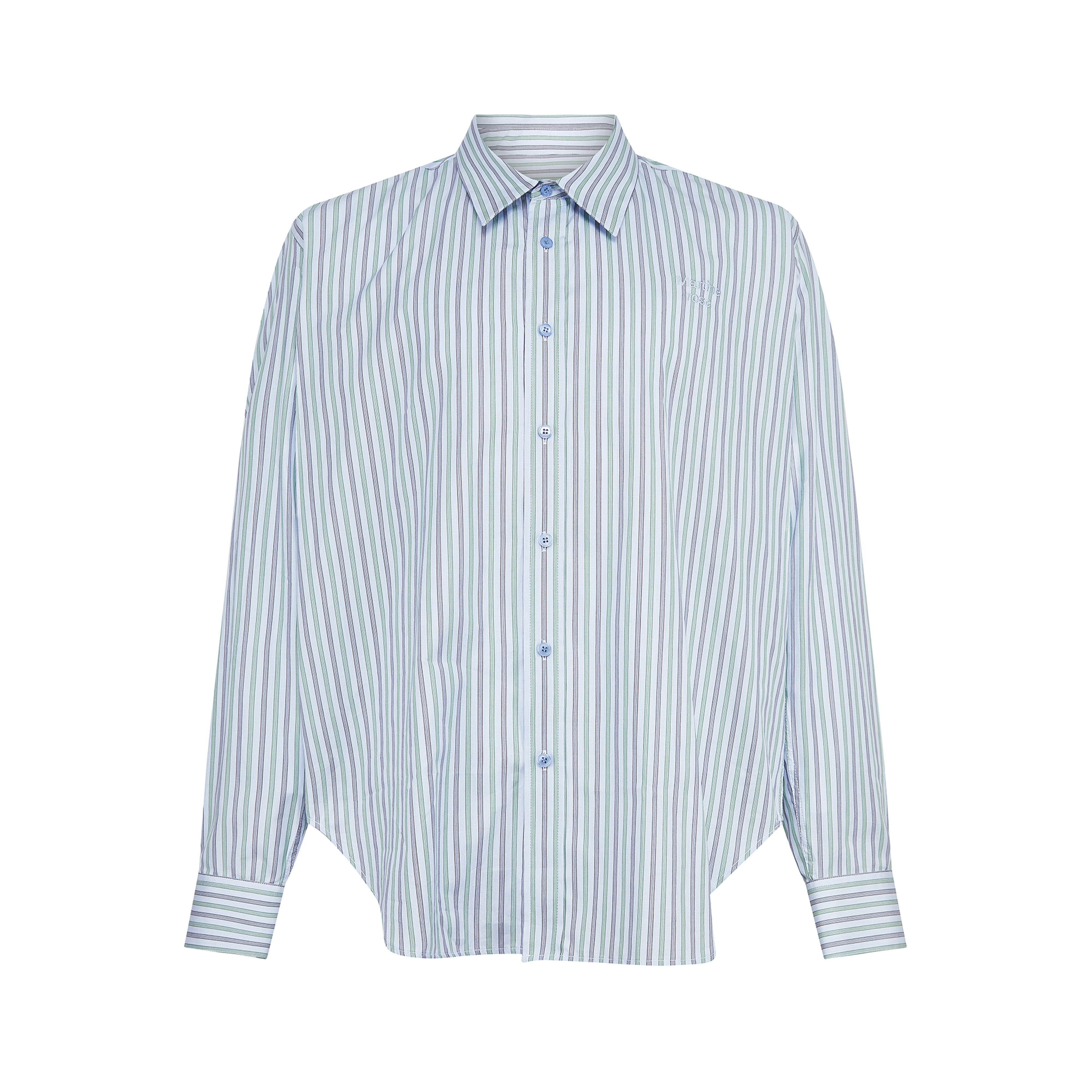 Martine Rose - Men's Rose Pulled Neck Shirt - (Blue/Green)