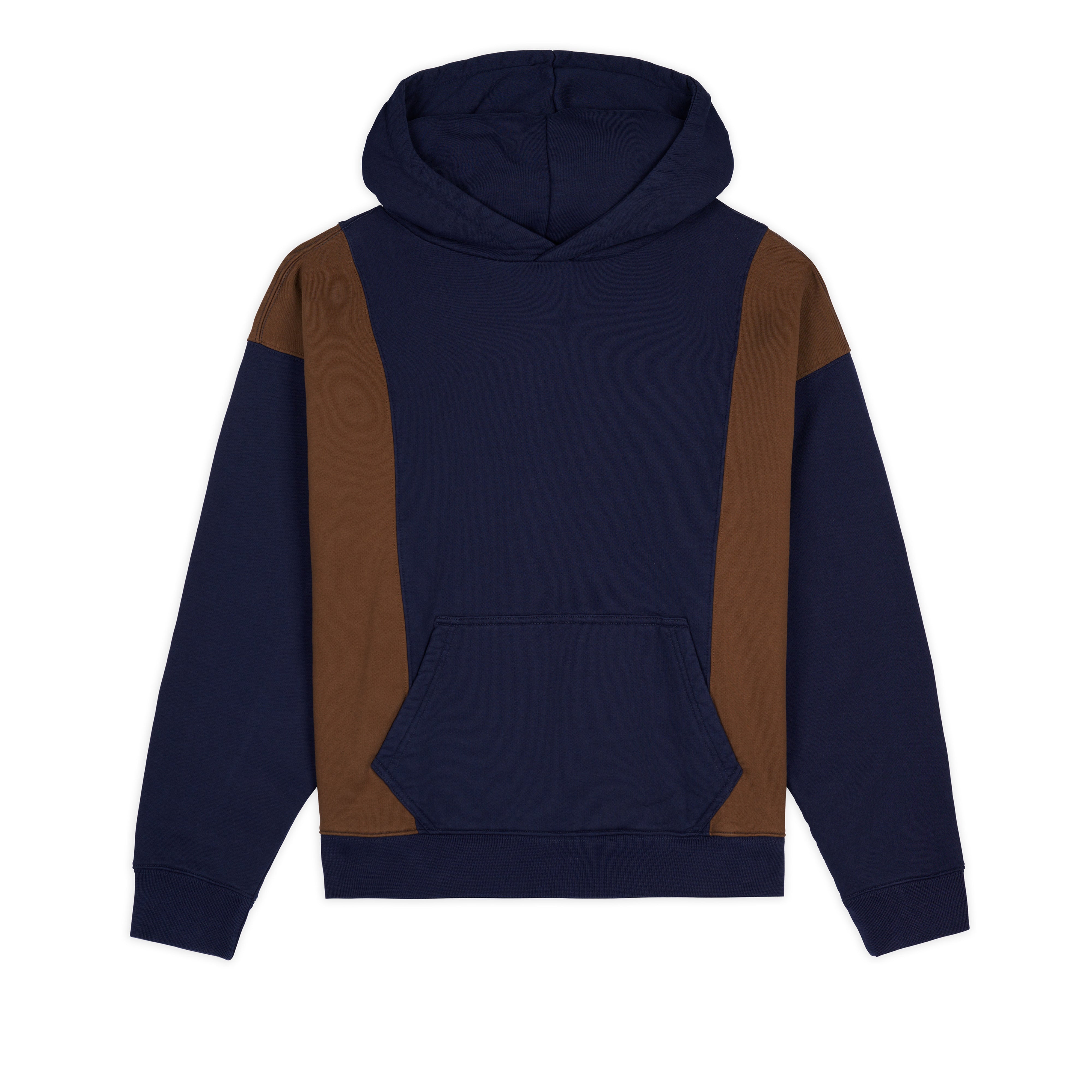 Brain Dead: Men's Mendoza Cropped Hooded Sweatshirt (Navy) | DSMNY