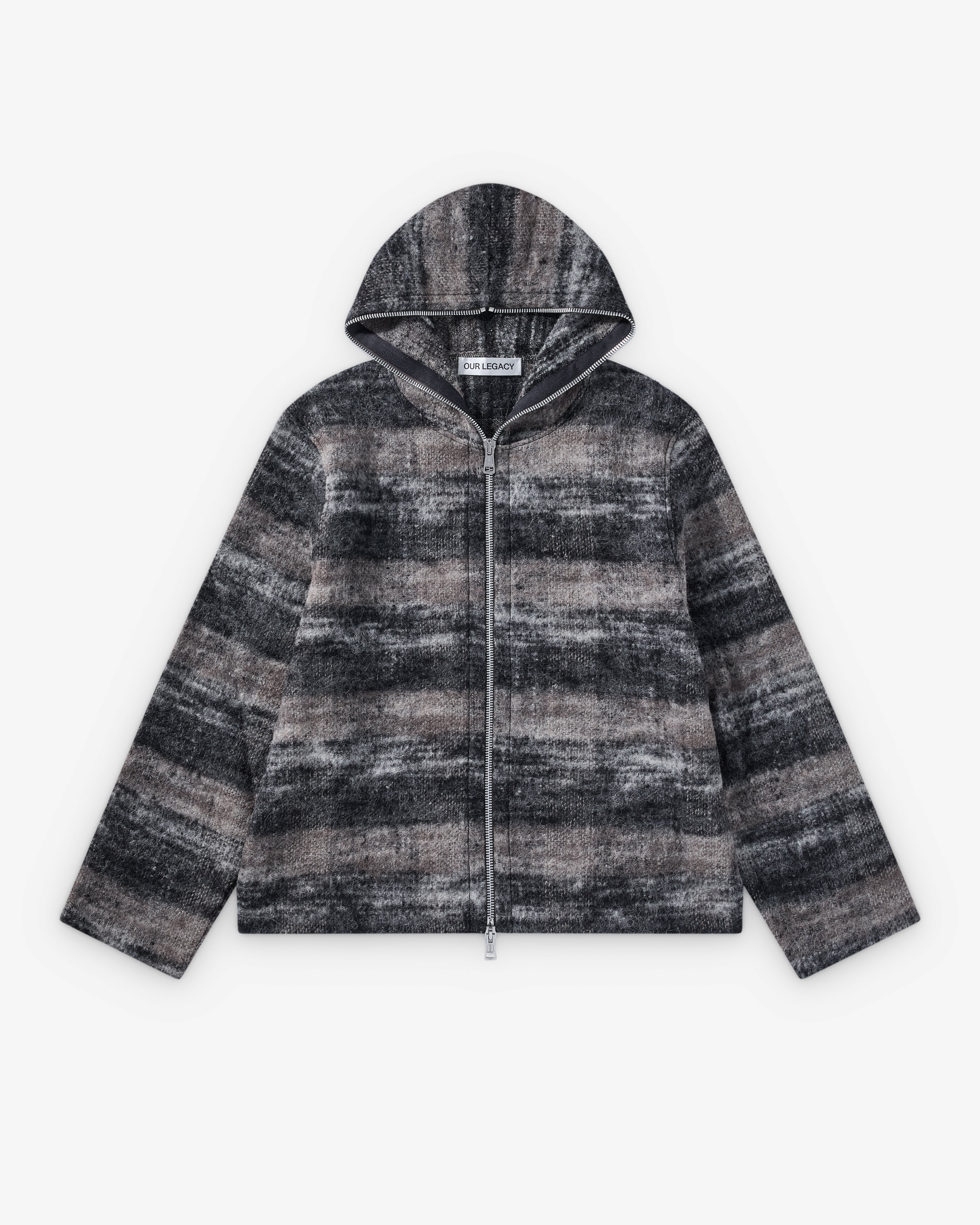 Our Legacy: Men's Full Zip Hood (Night Woods Check Lofty Wool