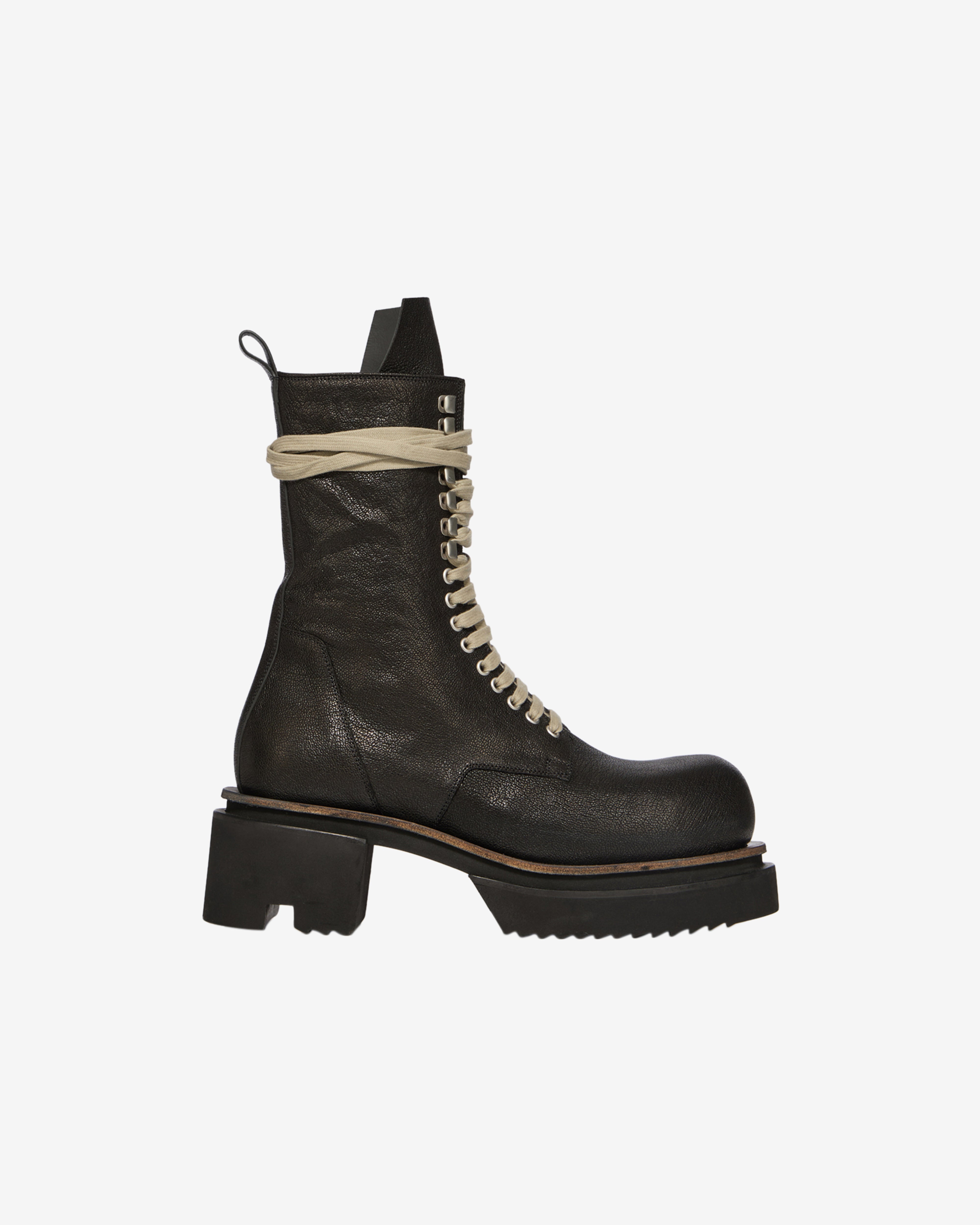 Rick Owens: Men's Laceup Bogun Boots (Black) | DSMNY E-SHOP