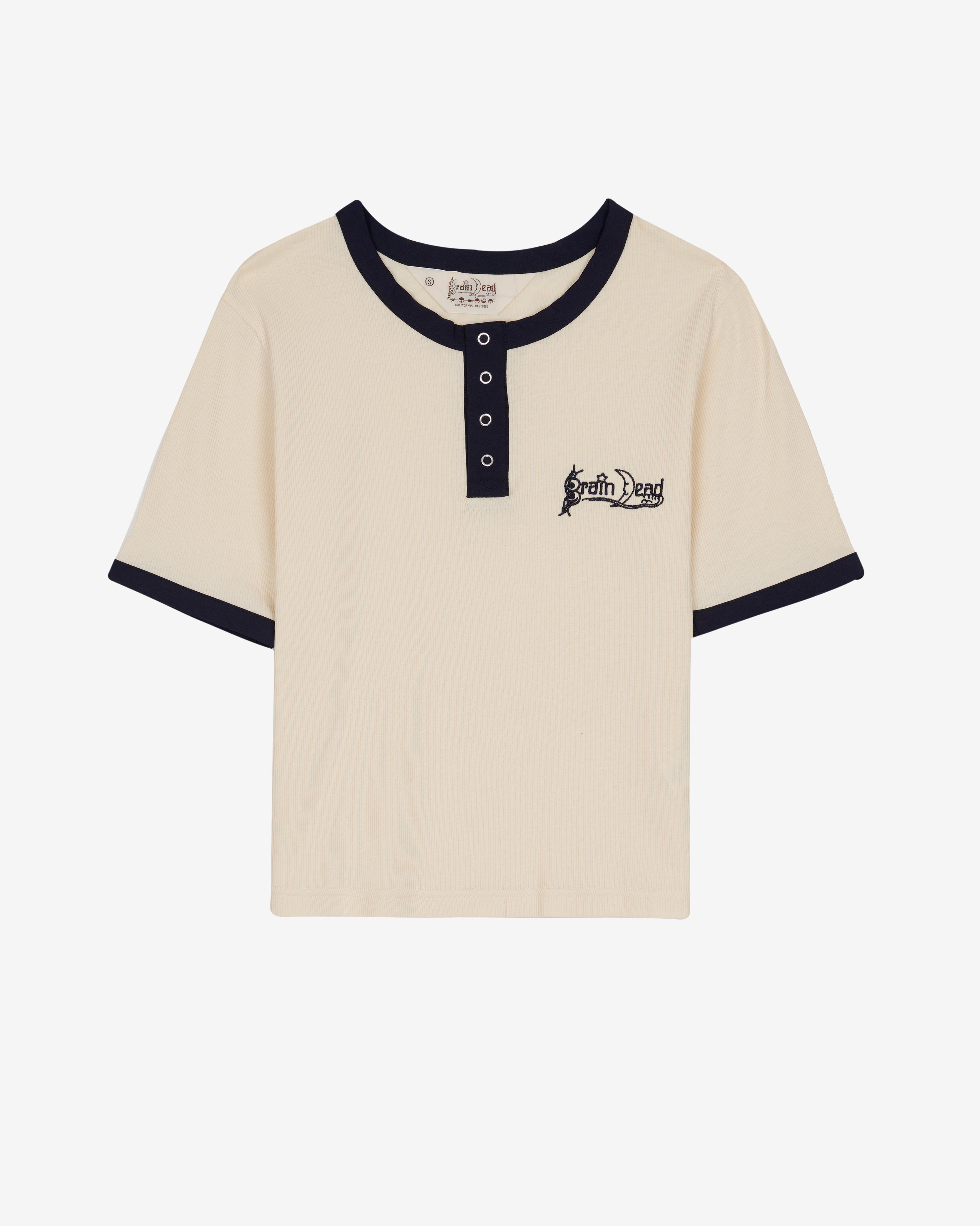Brain Dead: Women's Ribbed Henley (Natural) | DSMNY E-SHOP