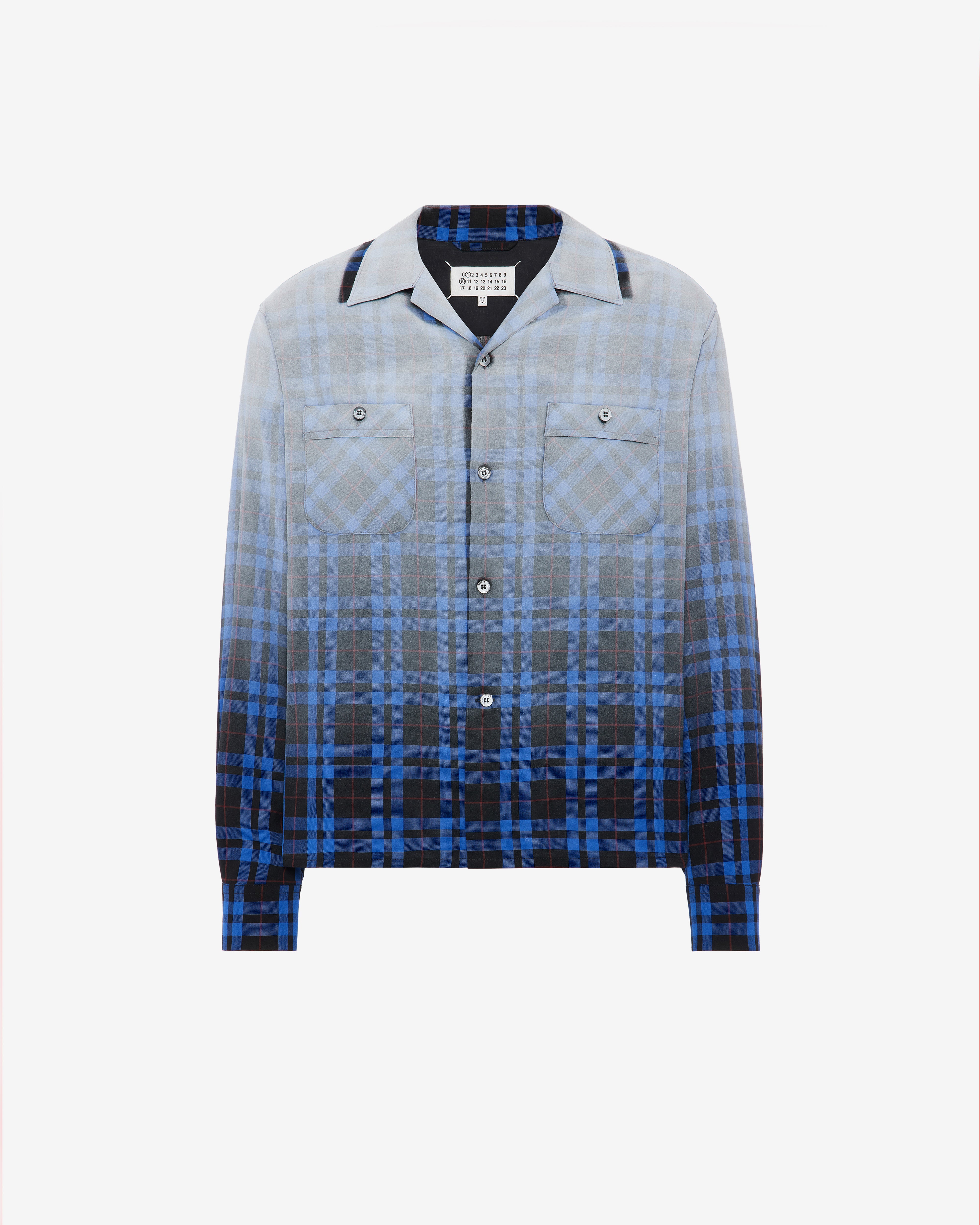 Maison Margiela: Men's Long Sleeved Shirt (Blue Tartan) | DSMNY E-SHOP