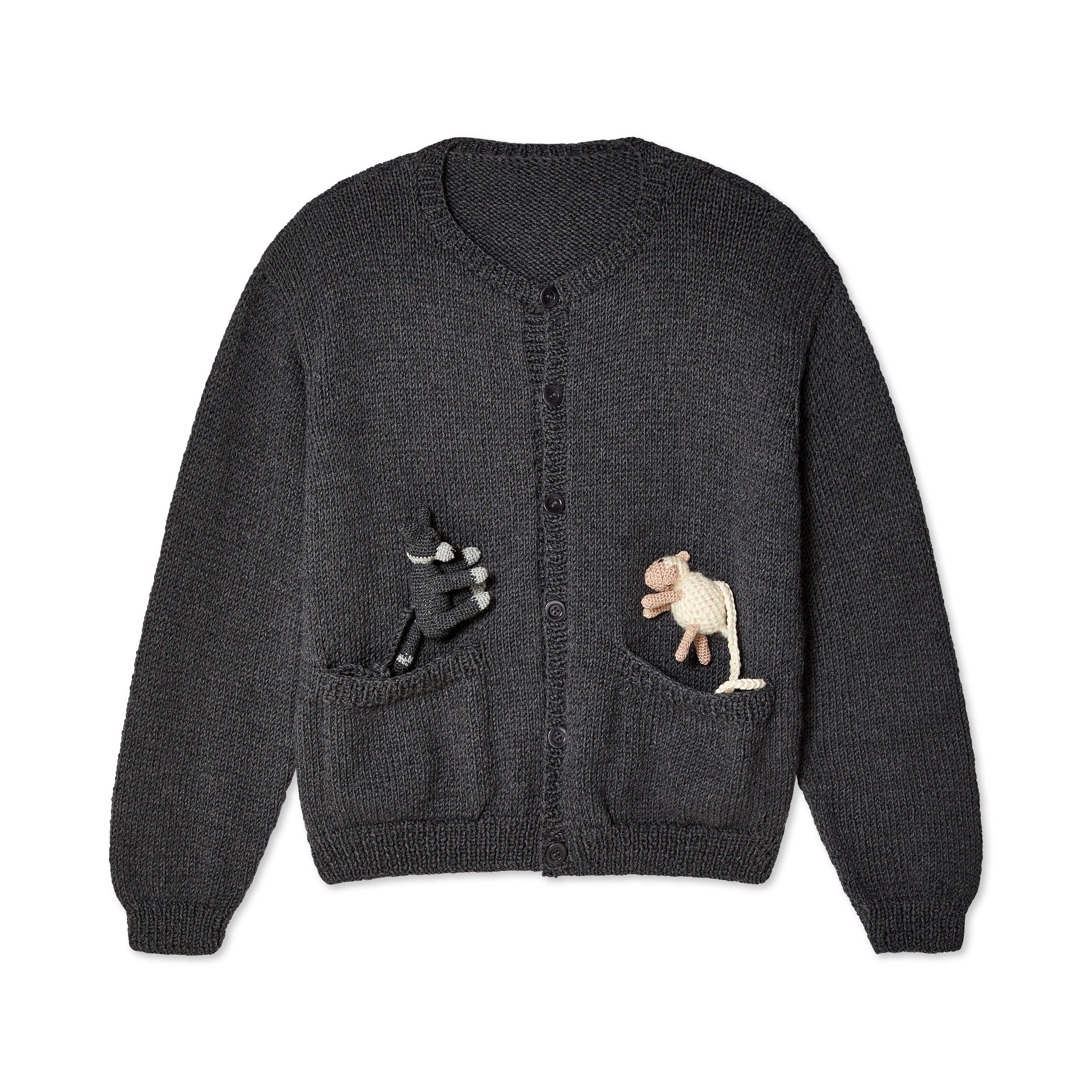 Sky High Farms Workwear - Wolf Cardigan With Stuffies Knit - (Grey)