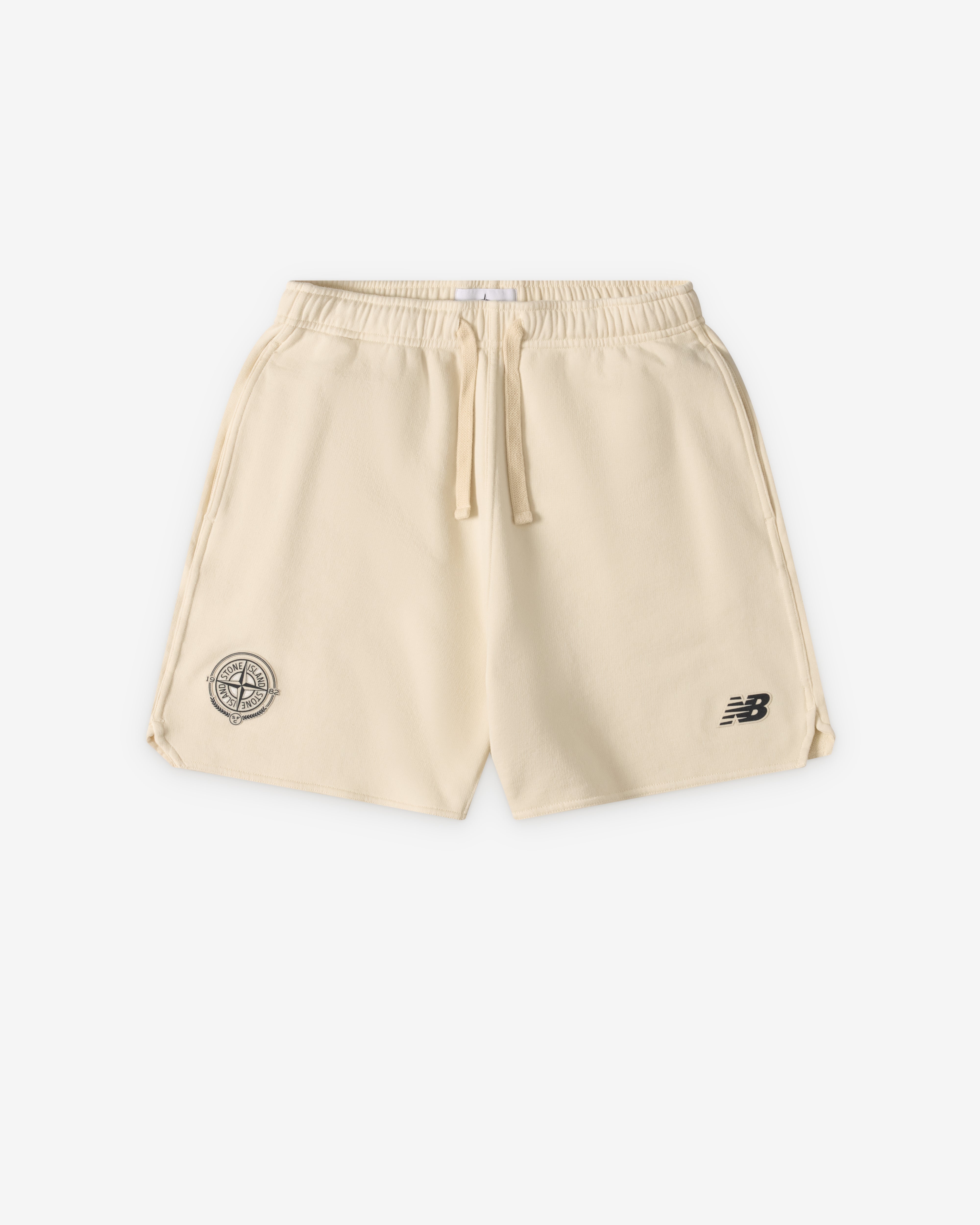Stone Island: Men's New Balance Sweat Shorts (Ivory) | DSMNY E-SHOP