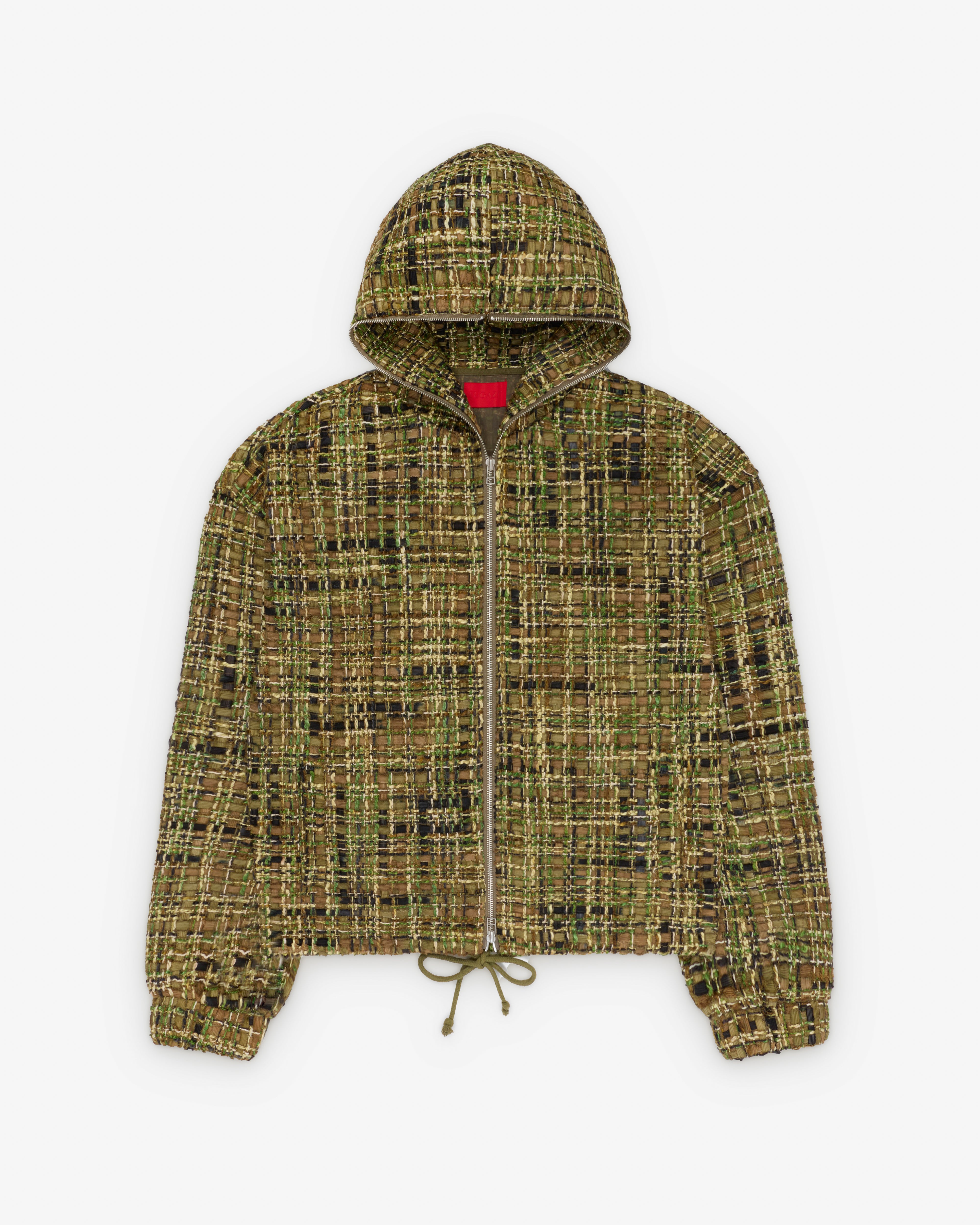 Fugazi: Men's Tweed Zip Hoodie (Green) | DSMNY E-SHOP