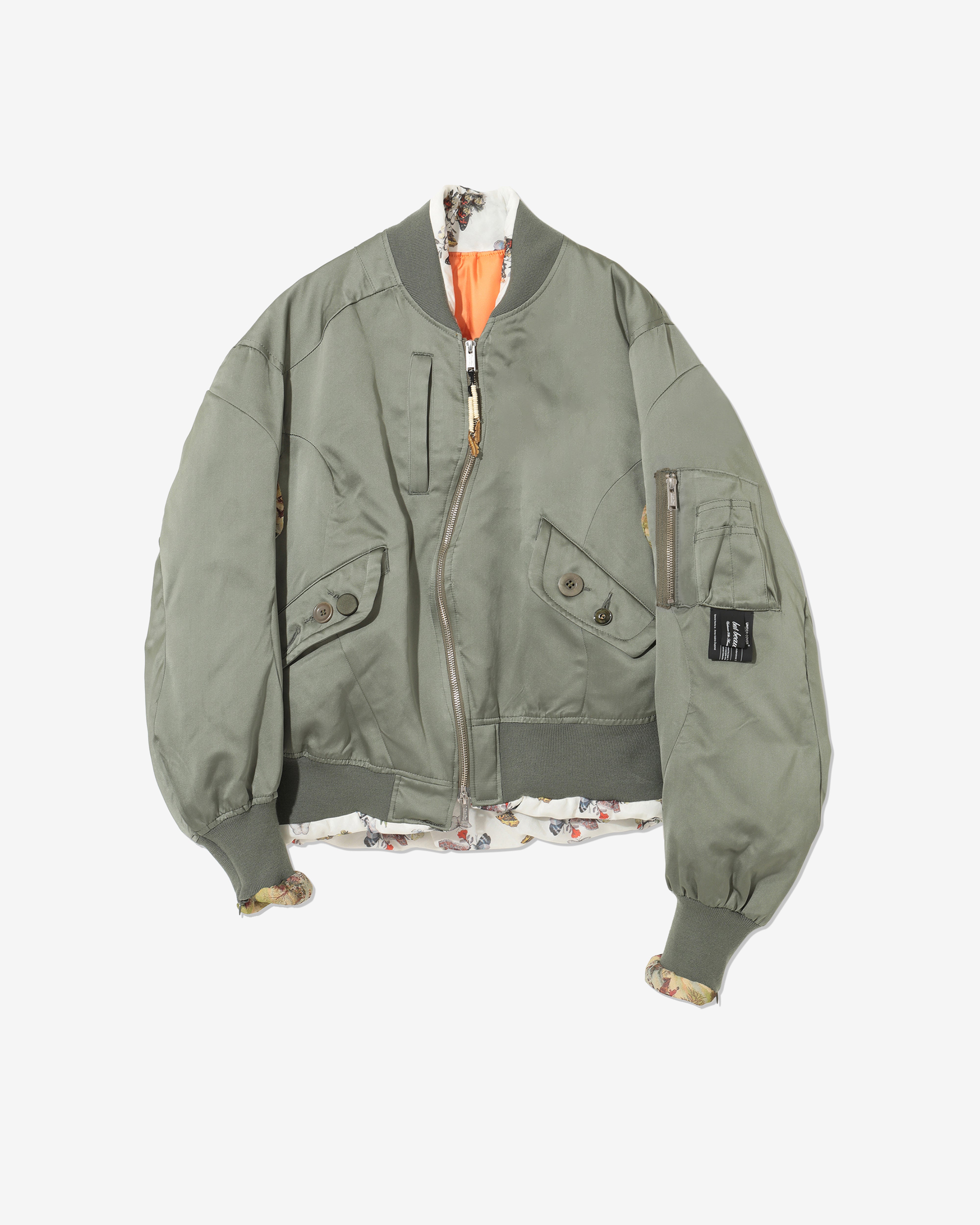 Undercover: Women's Silk Blend Blouson (Khaki) | DSMNY E-SHOP