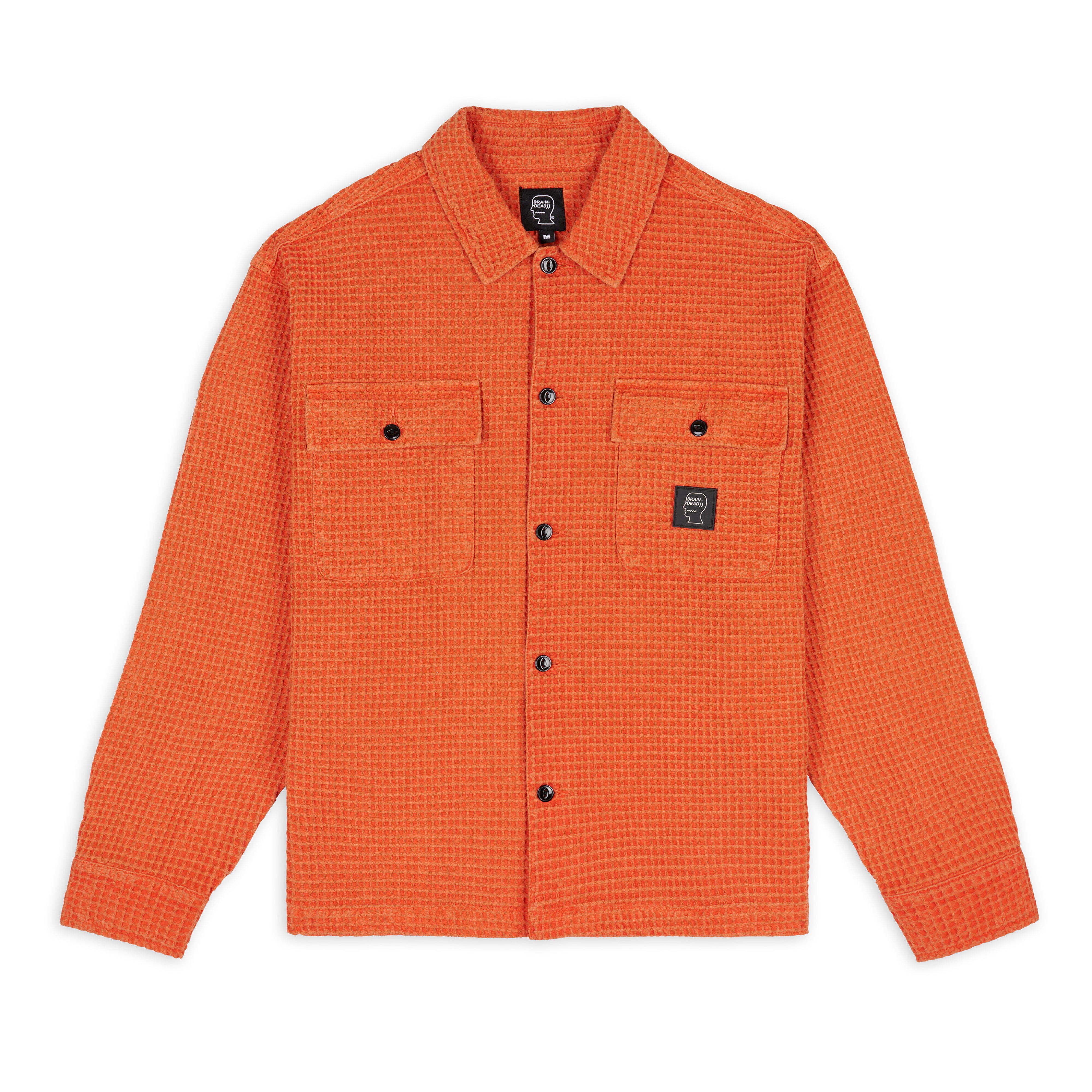 Brain Dead: Men's Waffle Button Front Shirt (Terracotta) | DSMNY E
