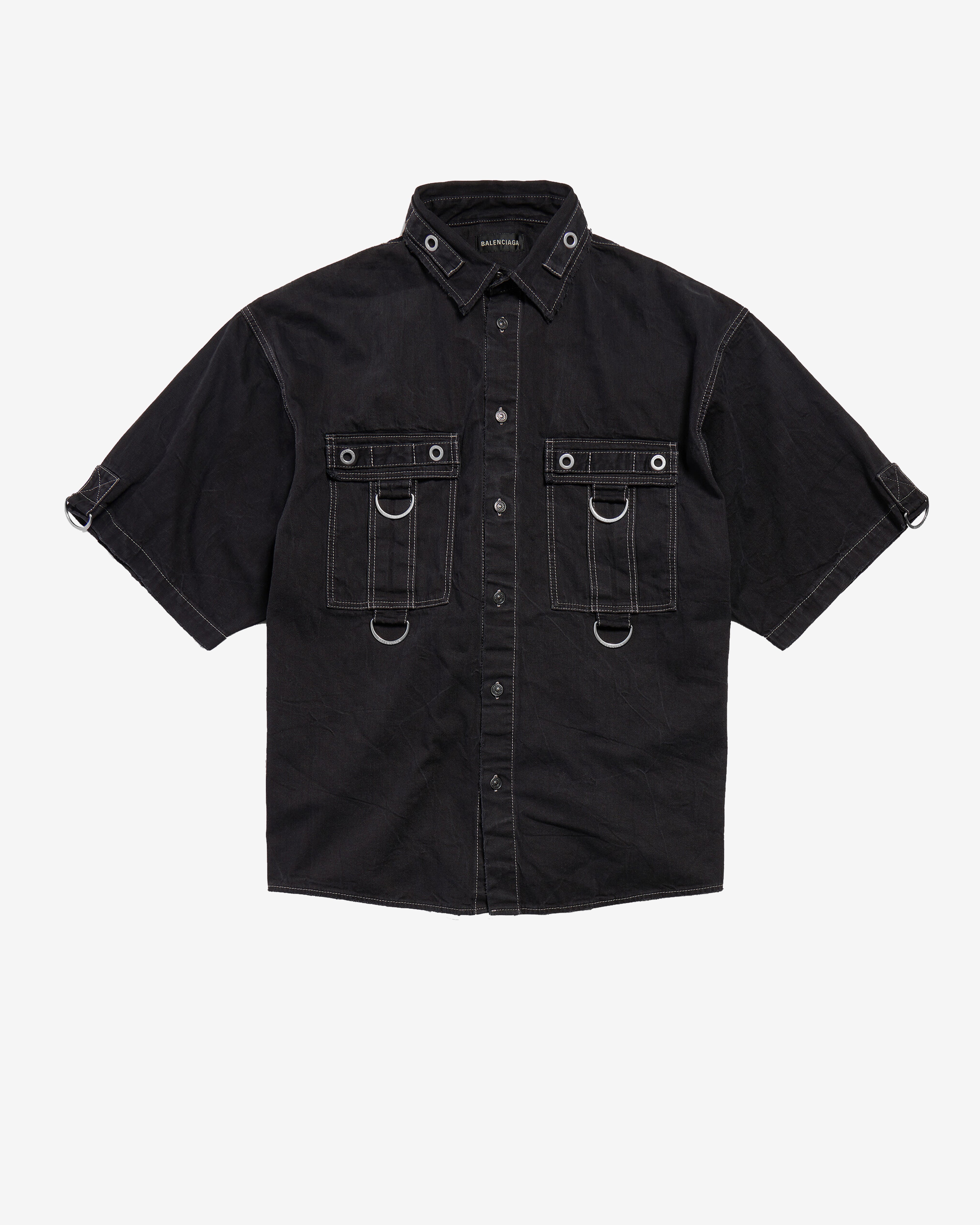 Balenciaga: Men's D-ring Cargo Shirt (Lightweight Black)