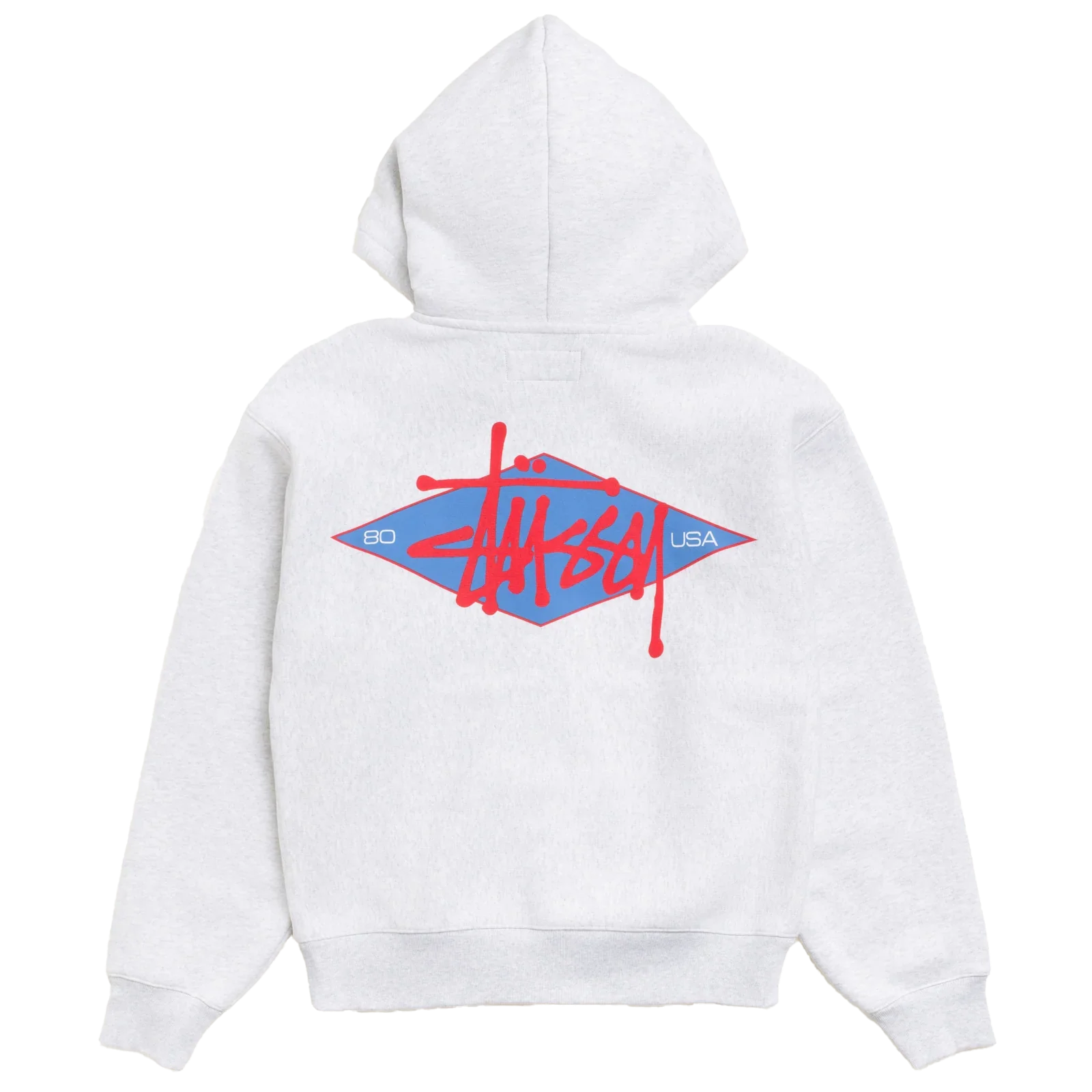 Stüssy: Men's Basic Diamond Zip Hood (Ash Heather) | DSMNY E-SHOP