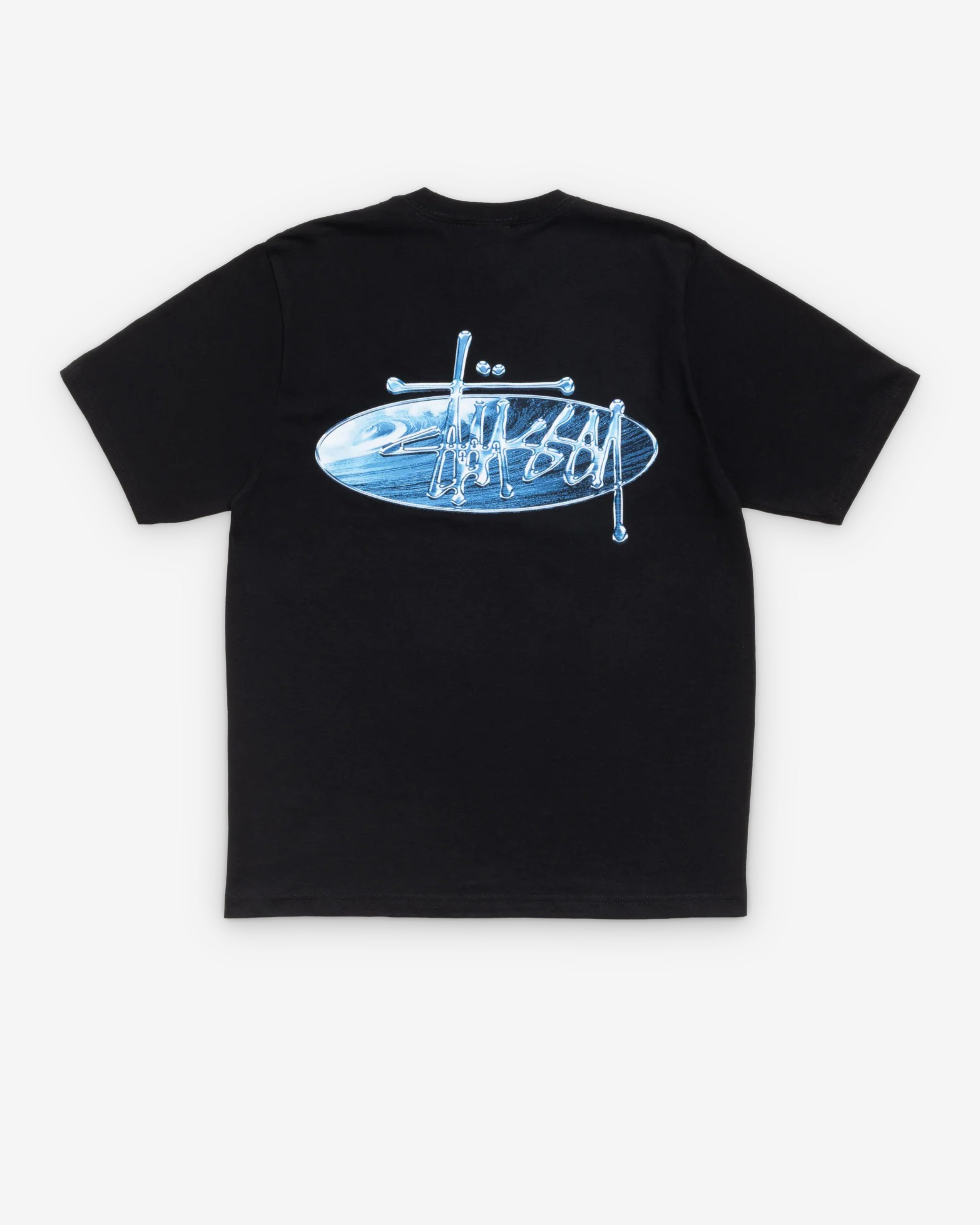 Stüssy: Men's Wave Oval Tee (Black) | DSMNY E-SHOP
