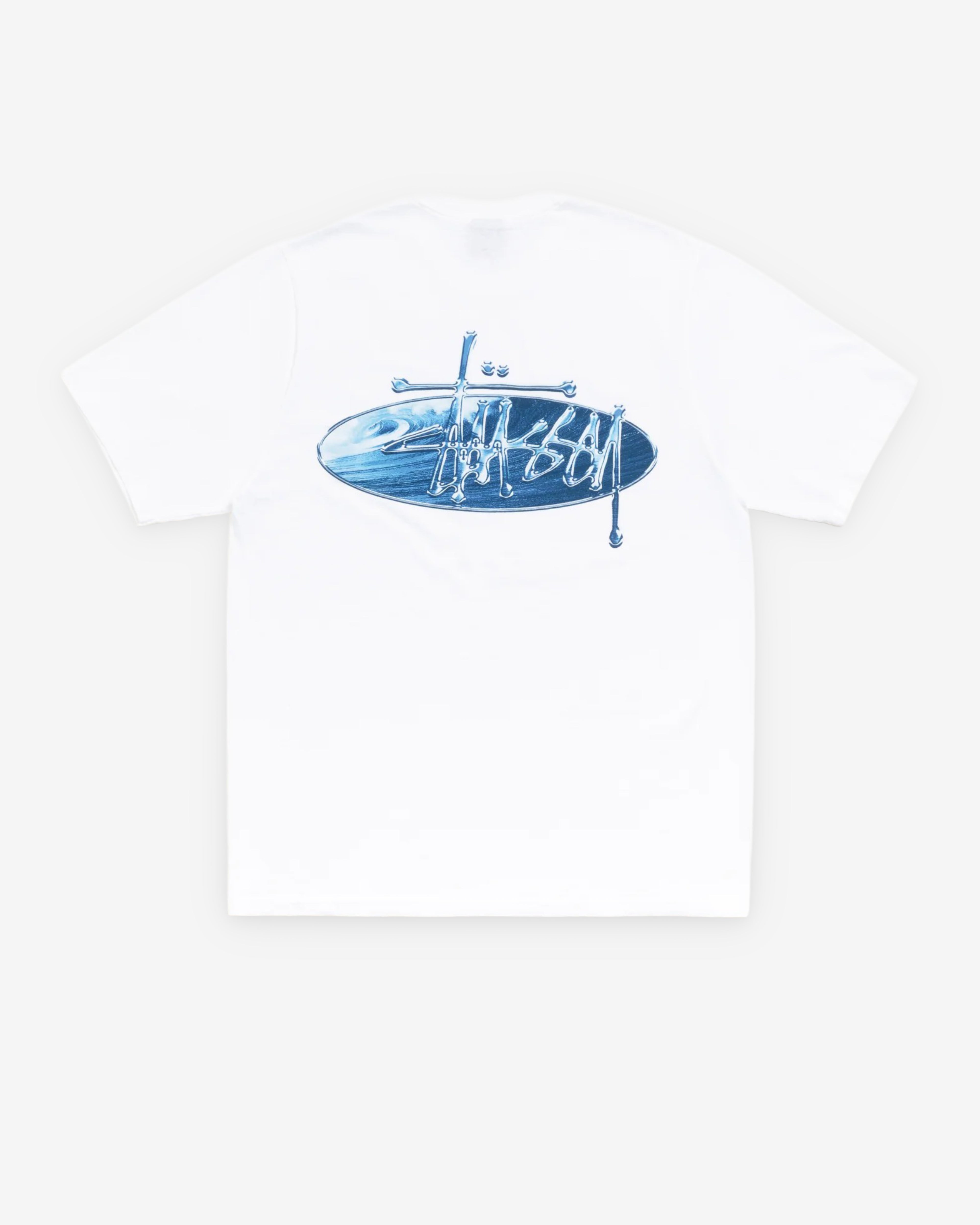 Stüssy: Men's Wave Oval Tee (White) | DSMNY E-SHOP