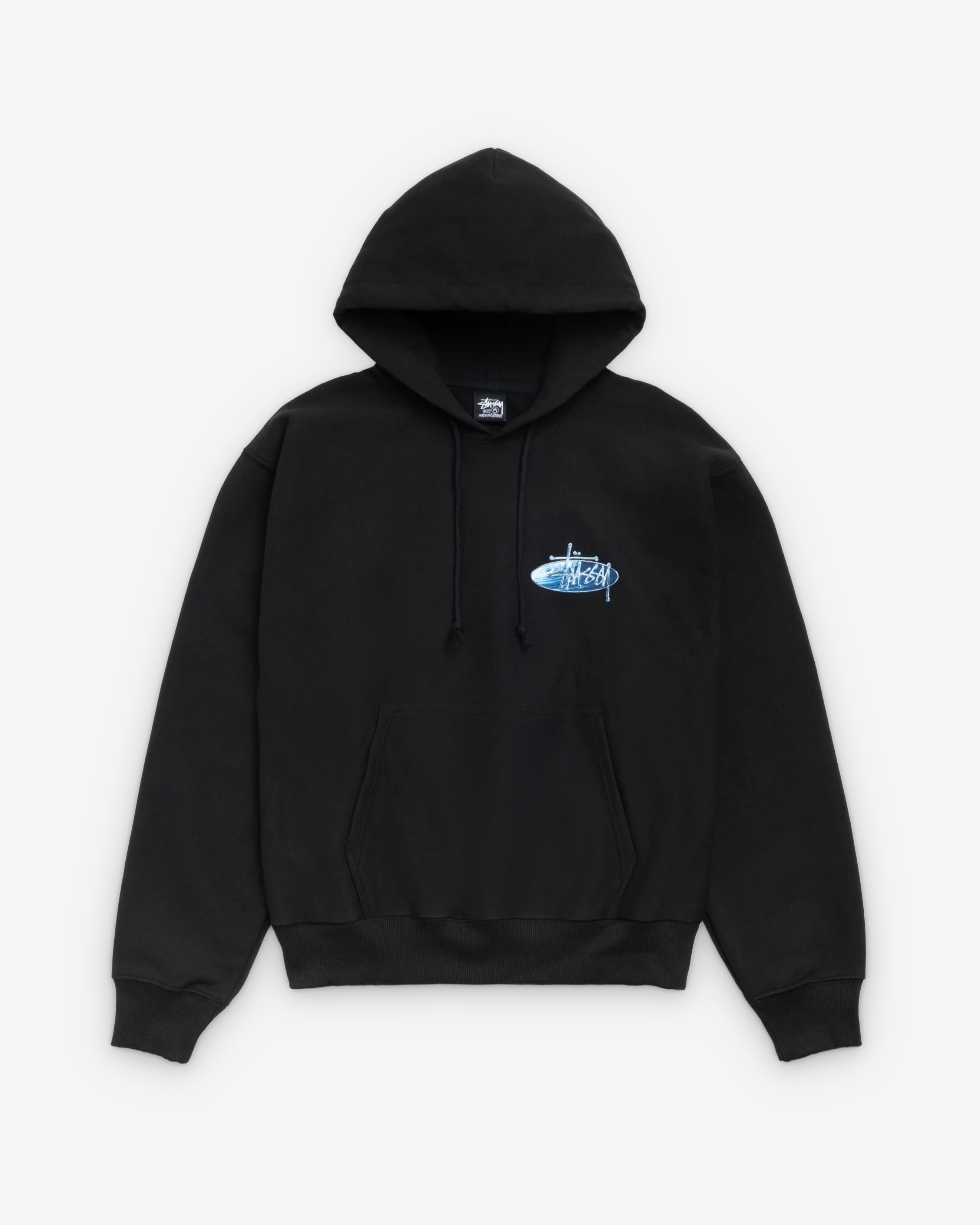 Stüssy: Men's Wave Oval Hood (Black) | DSMNY E-SHOP