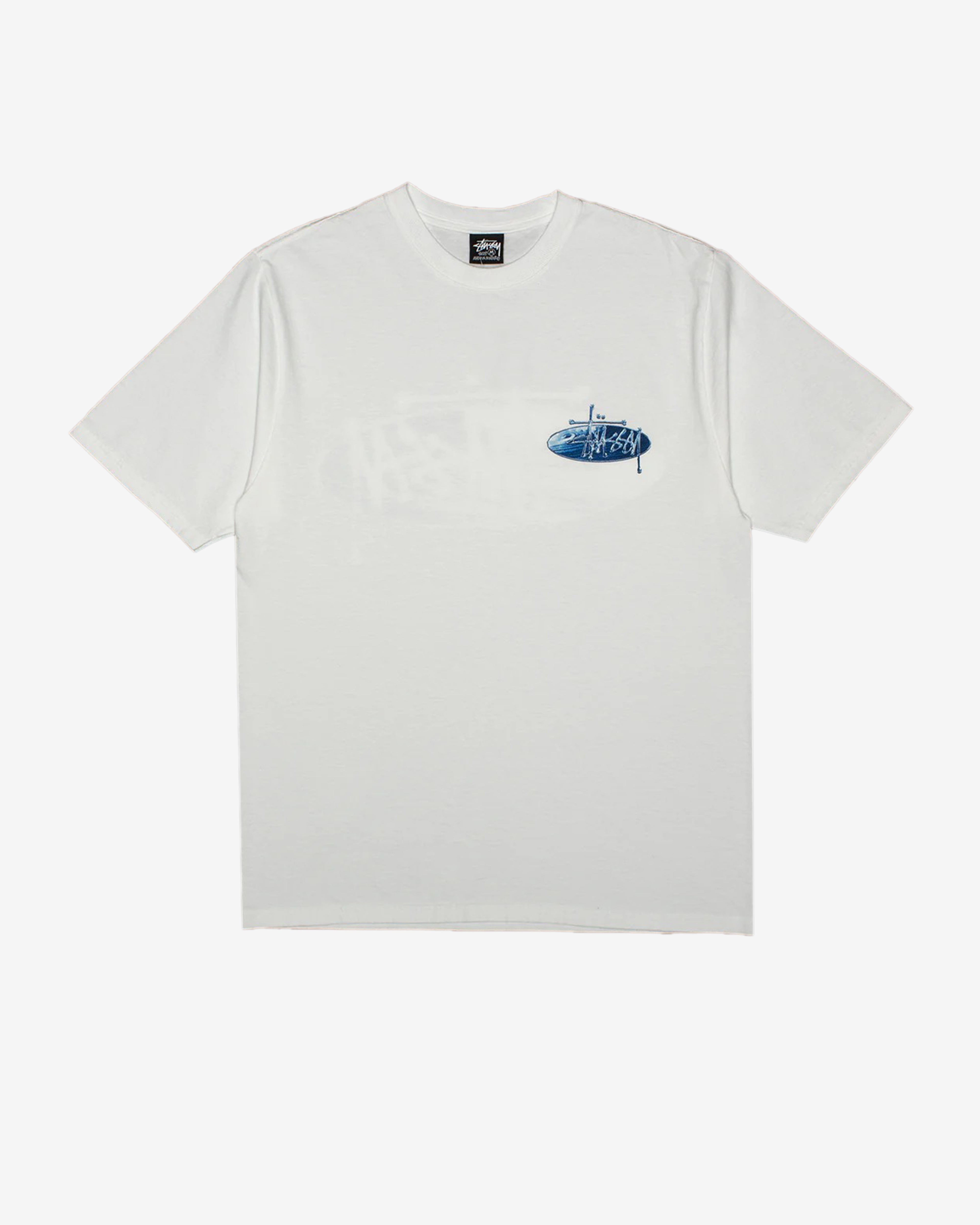 Stüssy: Men's Wave Oval Tee (White) | DSMNY E-SHOP