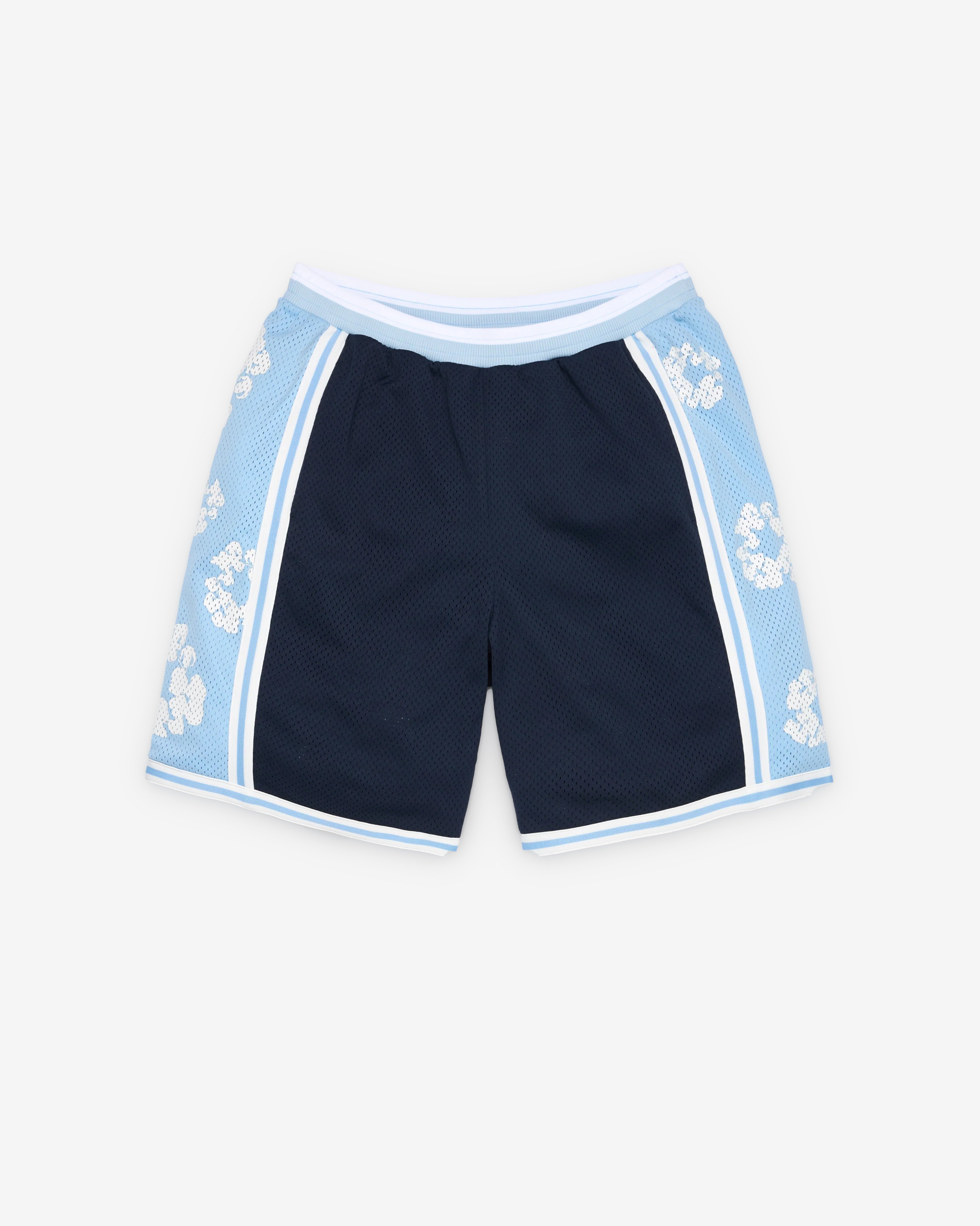 Denim Tears: Men's Cotton Wreath Olaf Shorts (Blue) | DSMNY E-SHOP