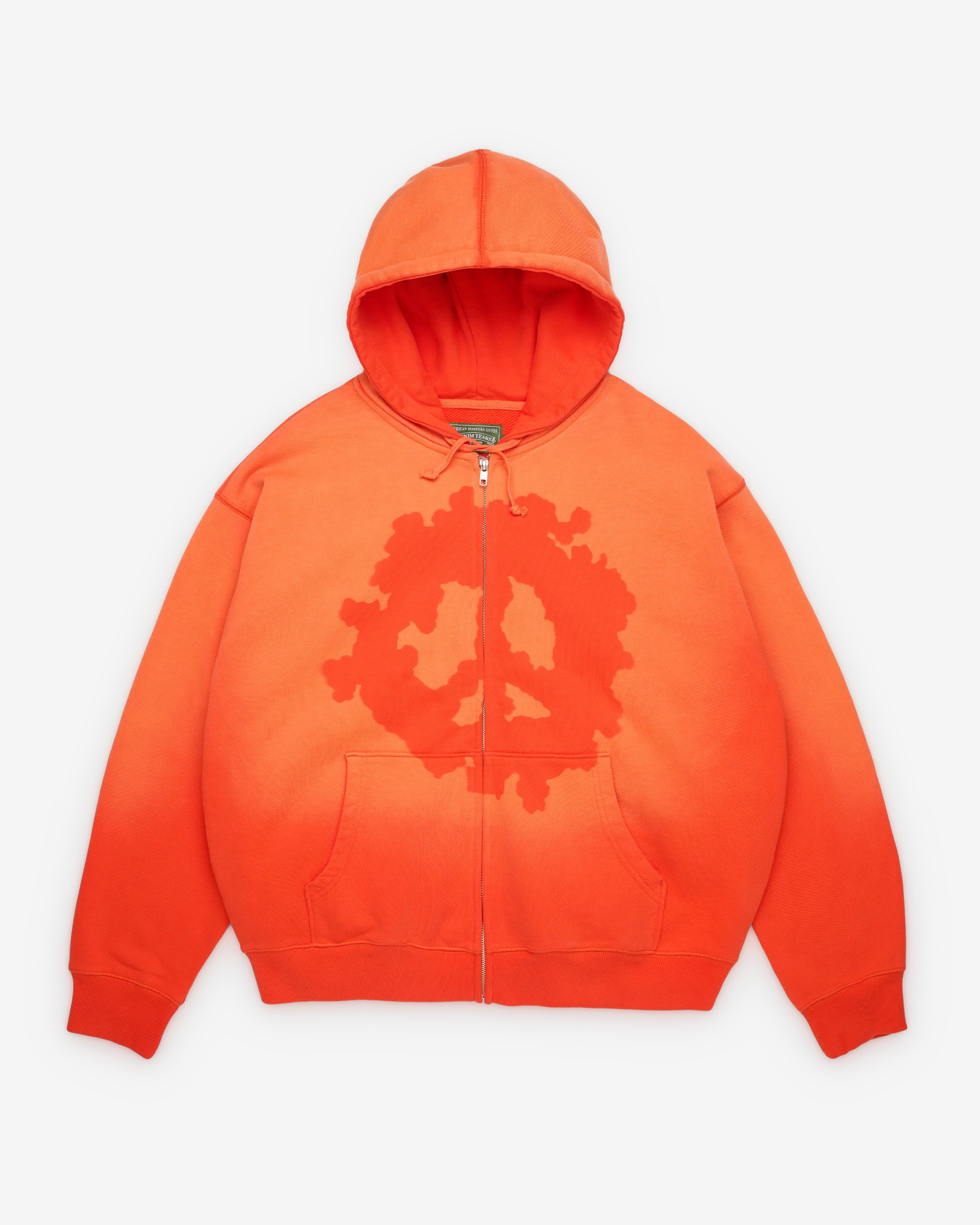 Denim Tears: Men's Peace Wreath Knockout Zip Hood (Orange) | DSMNY