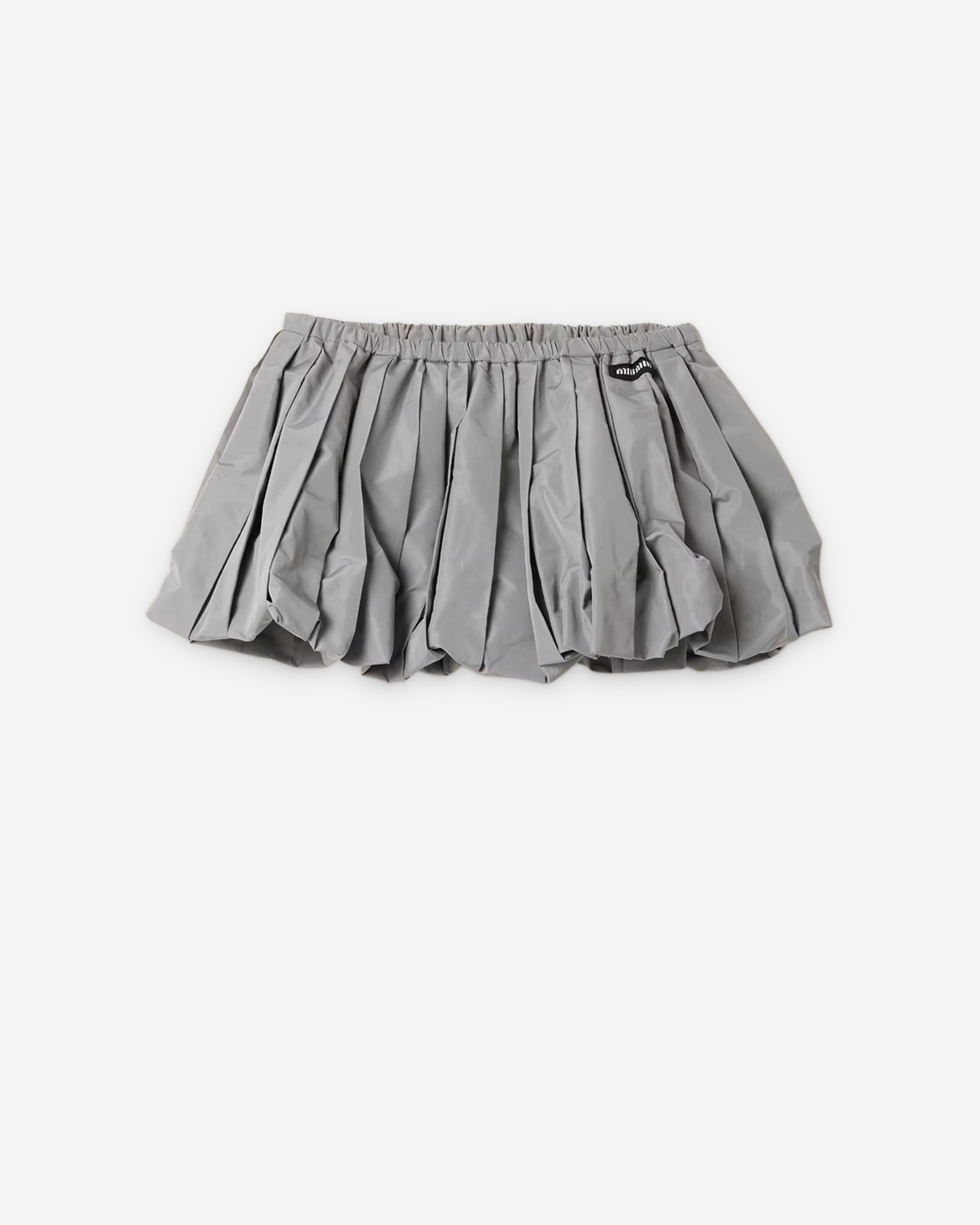 Miu Miu: Women's Technical Fabric Mini Skirt (Lead Gray) | DSMNY E
