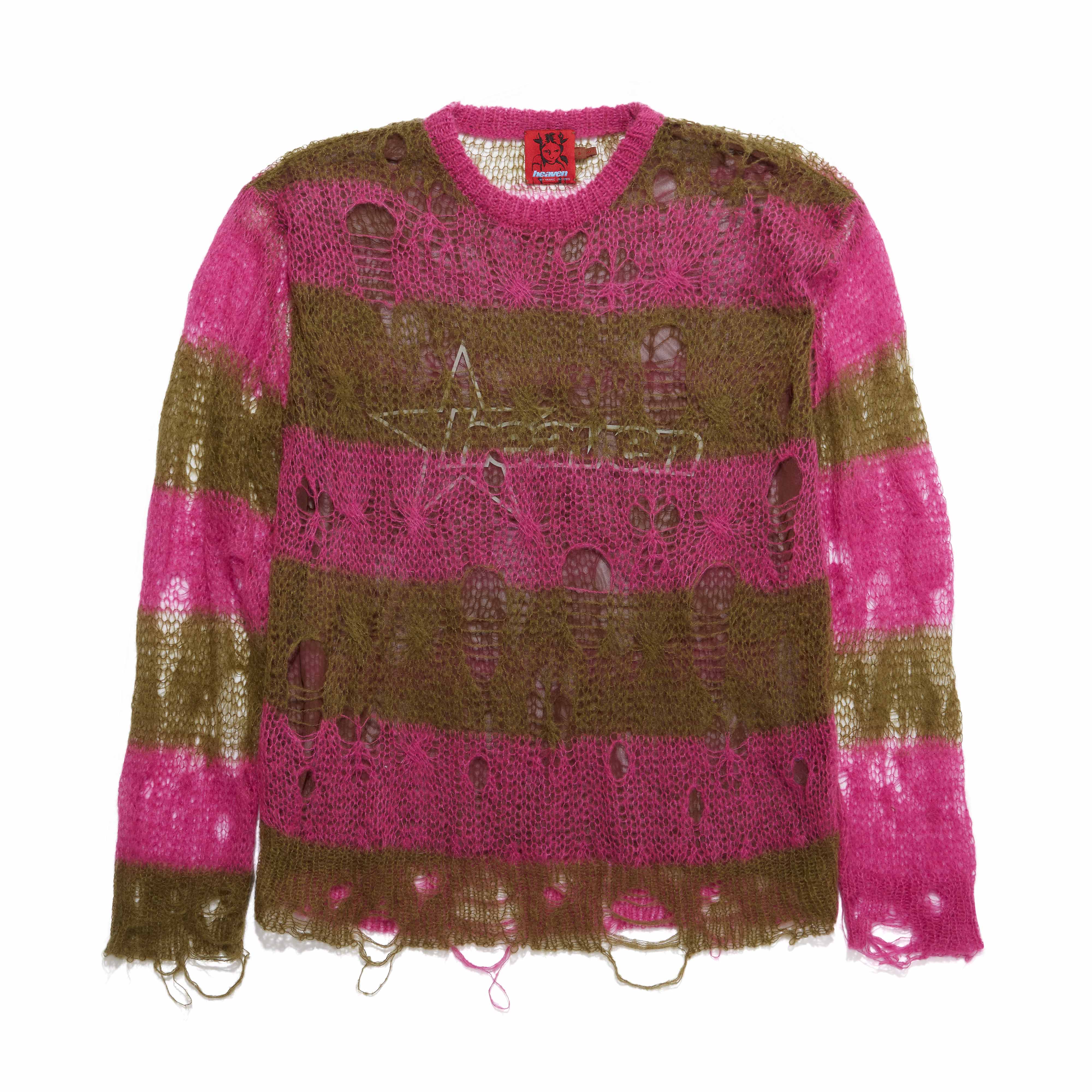 Heaven by Marc Jacobs - Women's Striped Double Layer Sweater - (Green/Pink)