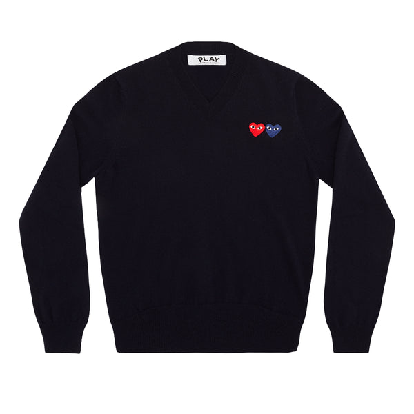 Play Comme des Garçons - Double Heart Sweater - (Navy)