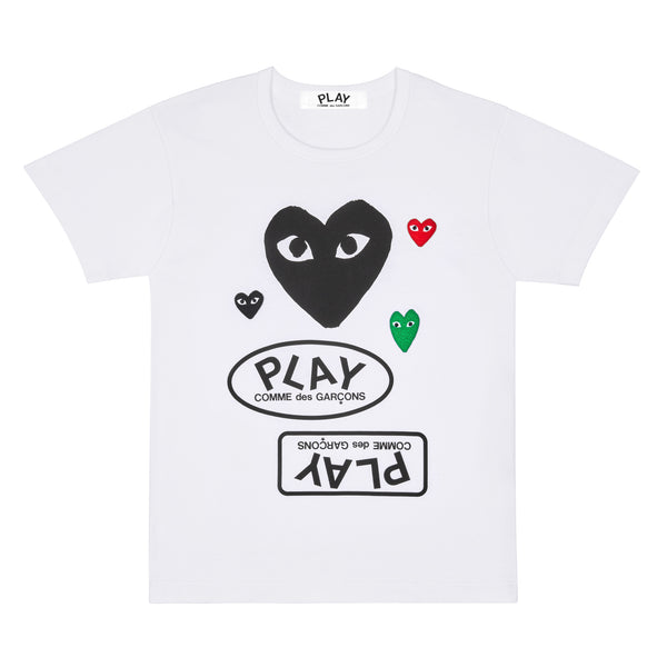 Play Comme des Garçons - Logo T-Shirt with Black Heart - (White)