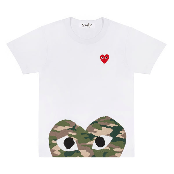 Play Comme des Garçons - Camouflage Edge Heart T-Shirt - (White)