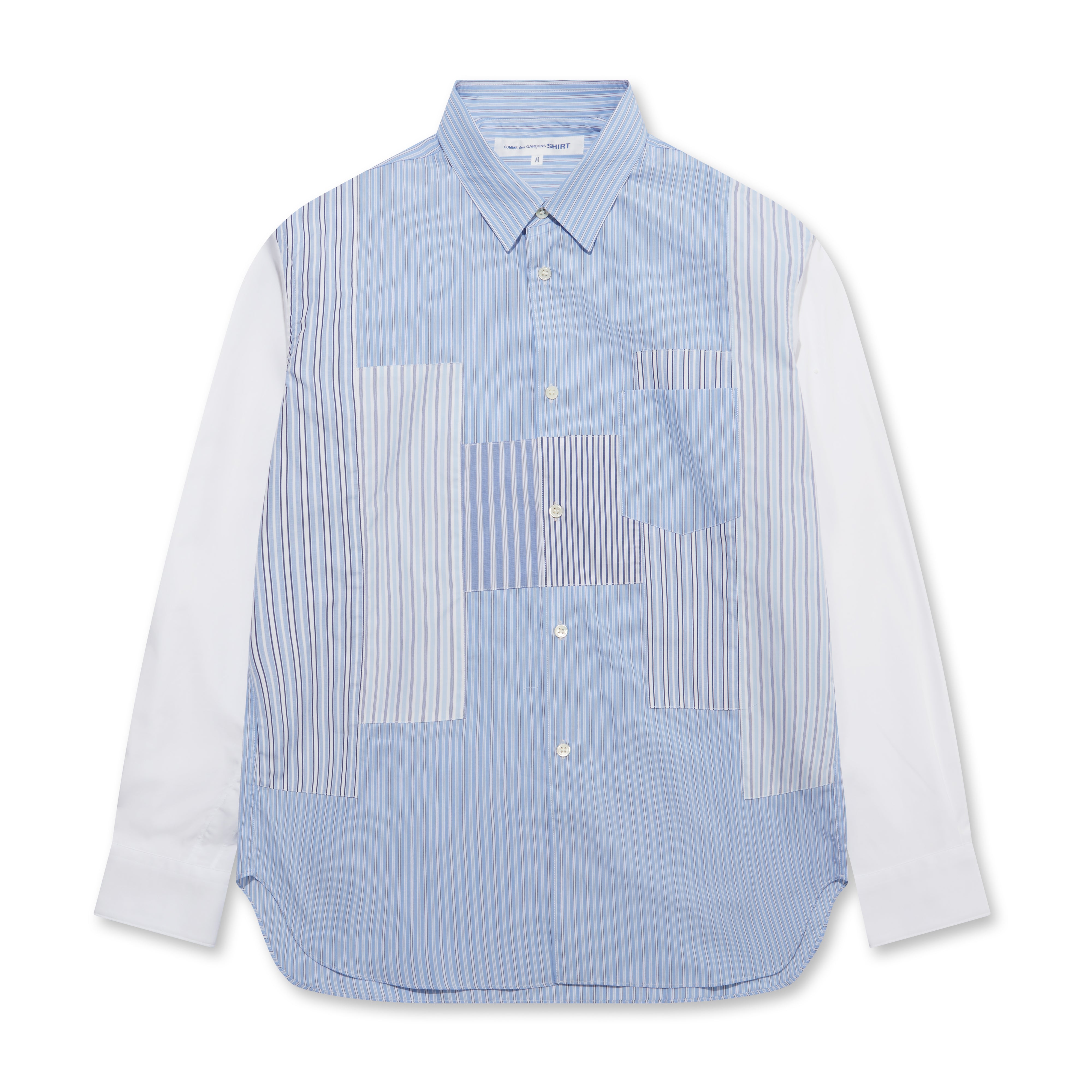 CDG Shirt Forever - Classic Fit Contrast Patchwork Stripe Shirt -  (Stripe/Mix)