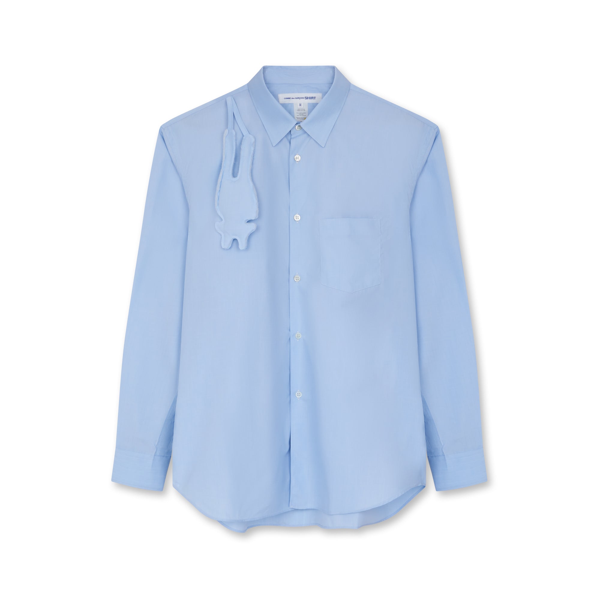 CDG Shirt - Cotton Poplin Plain Creature Shirt - (Blue)