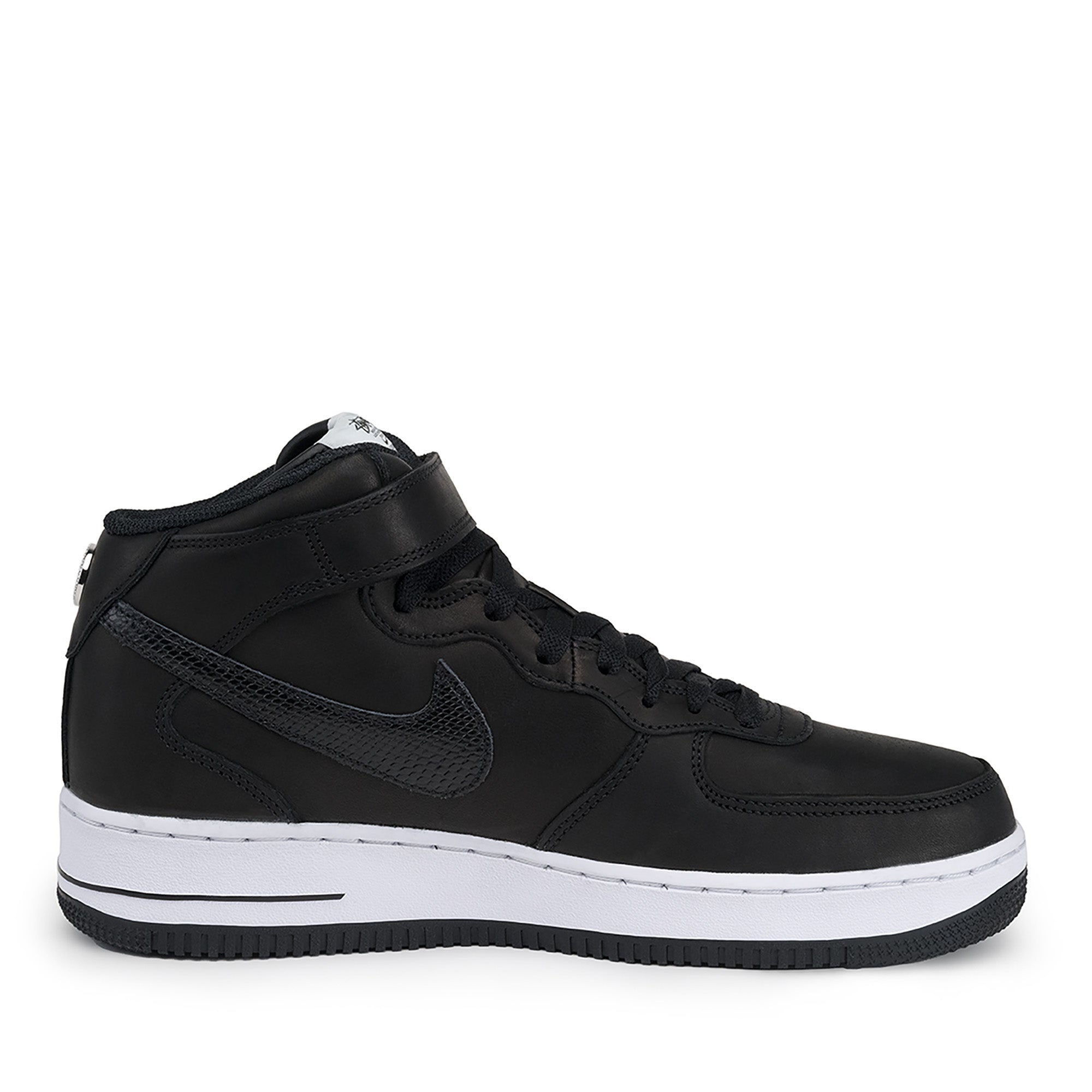 Nike - Stüssy Air Force 1 Mid ’Black Lux’ - (DJ7840-001)