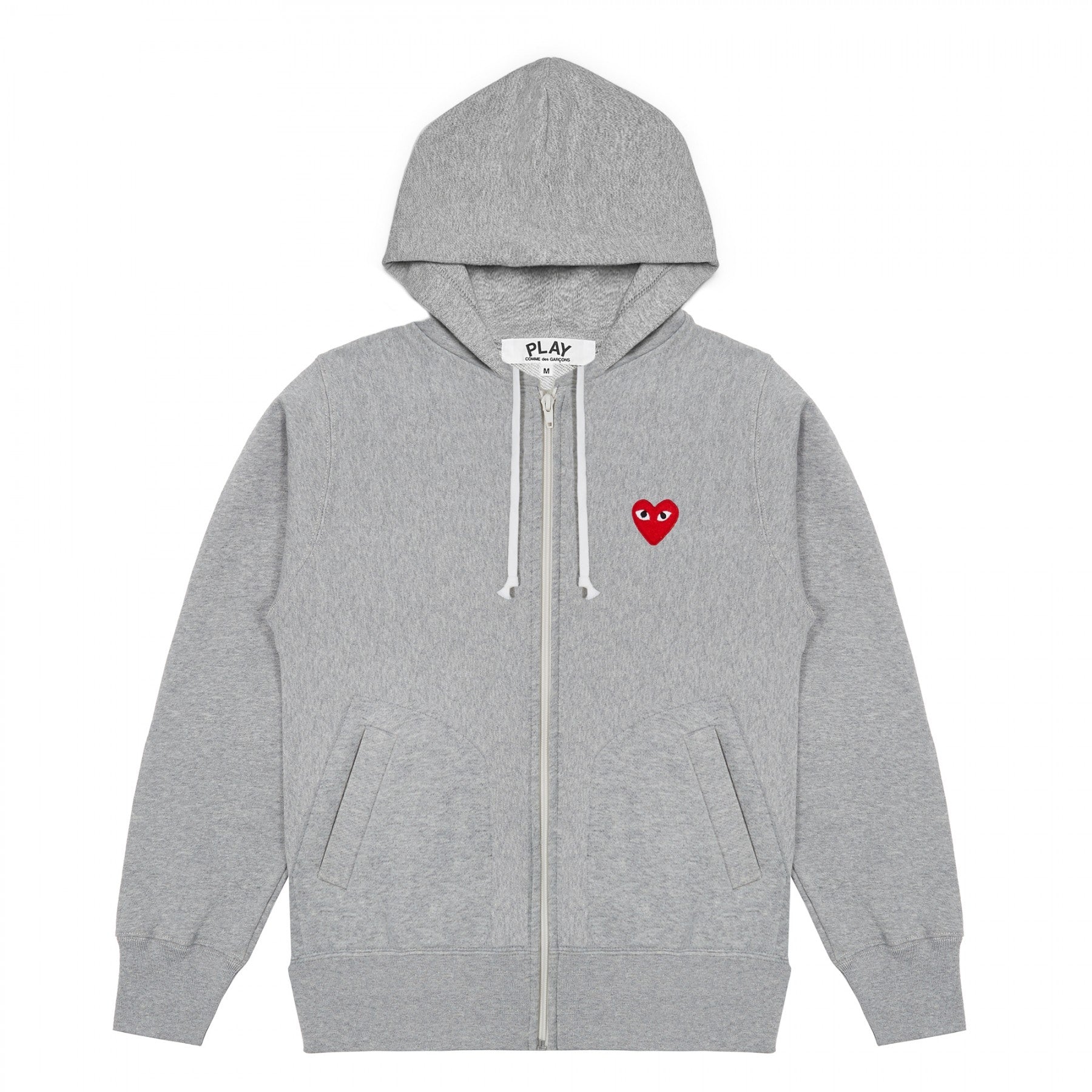 Play Comme des Garçons - Hooded Sweatshirt with 5 Hearts - (Grey)
