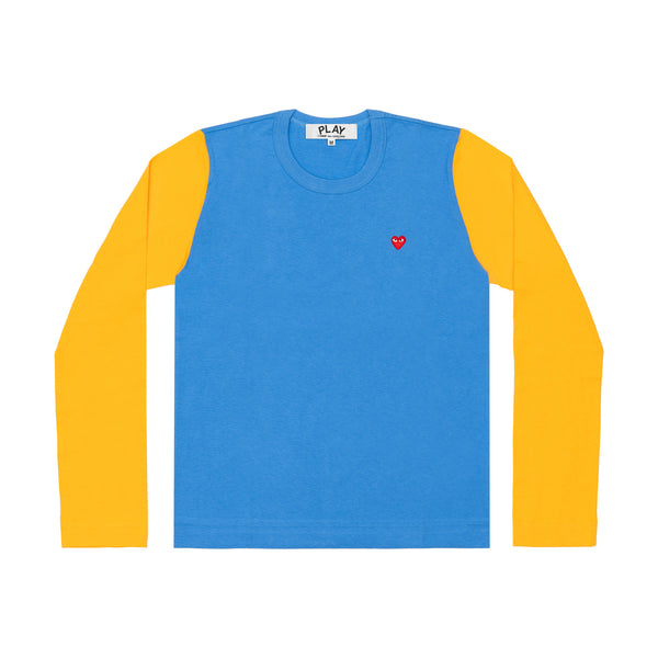 Play Comme des Garçons - Bi-Colour T-Shirt - (Blue/Yellow)