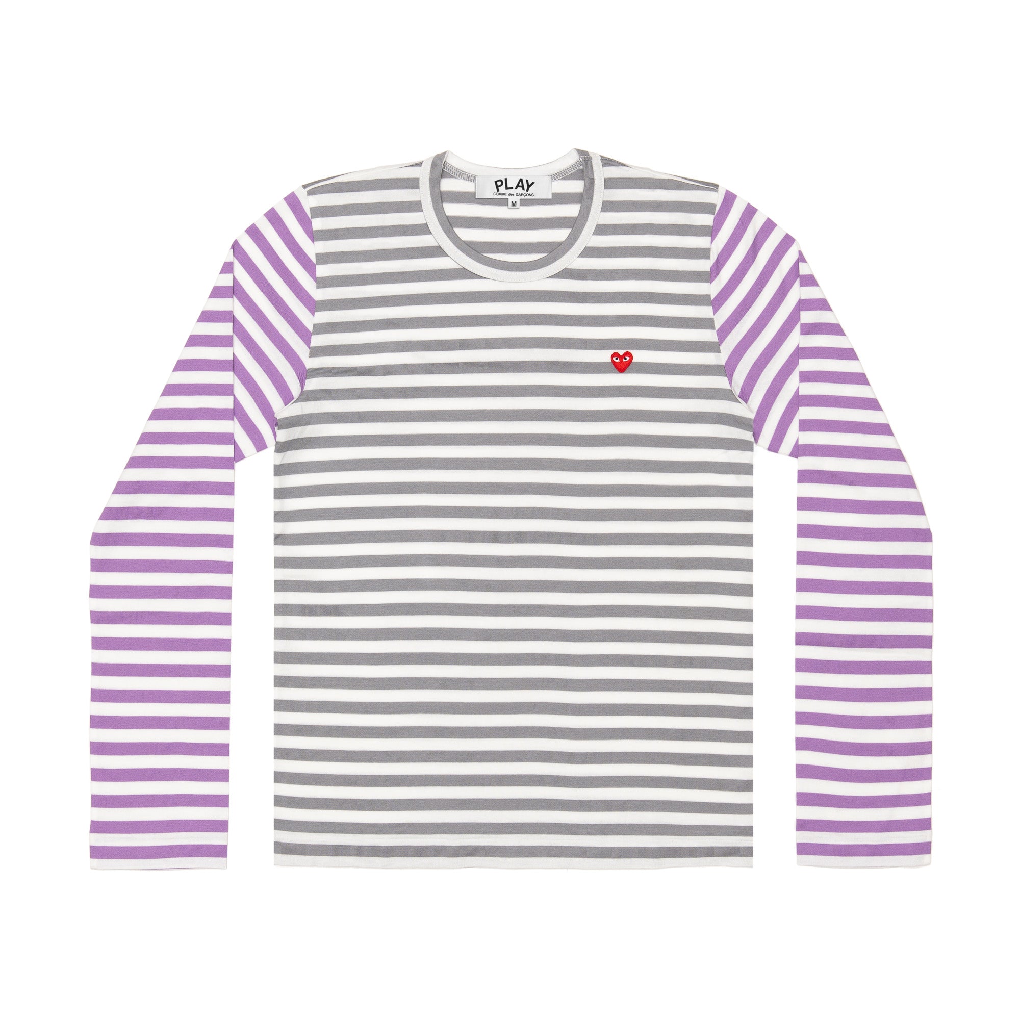 Play Comme des Garçons - Bi-Colour Stripe T-Shirt - (Grey/Purple)