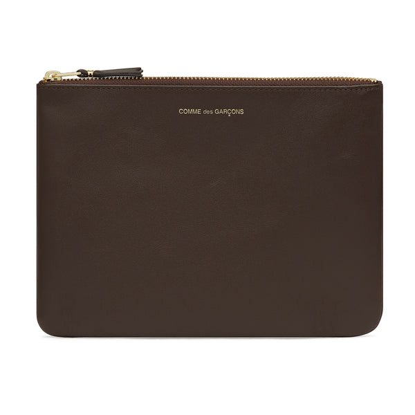 CDG Wallet - Classic Leather Zip Pouch - (Brown SA5100)