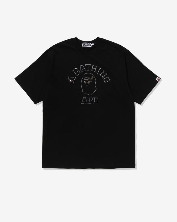 A Bathing Ape® - Men's Rhinestone College T-Shirt - (Black)