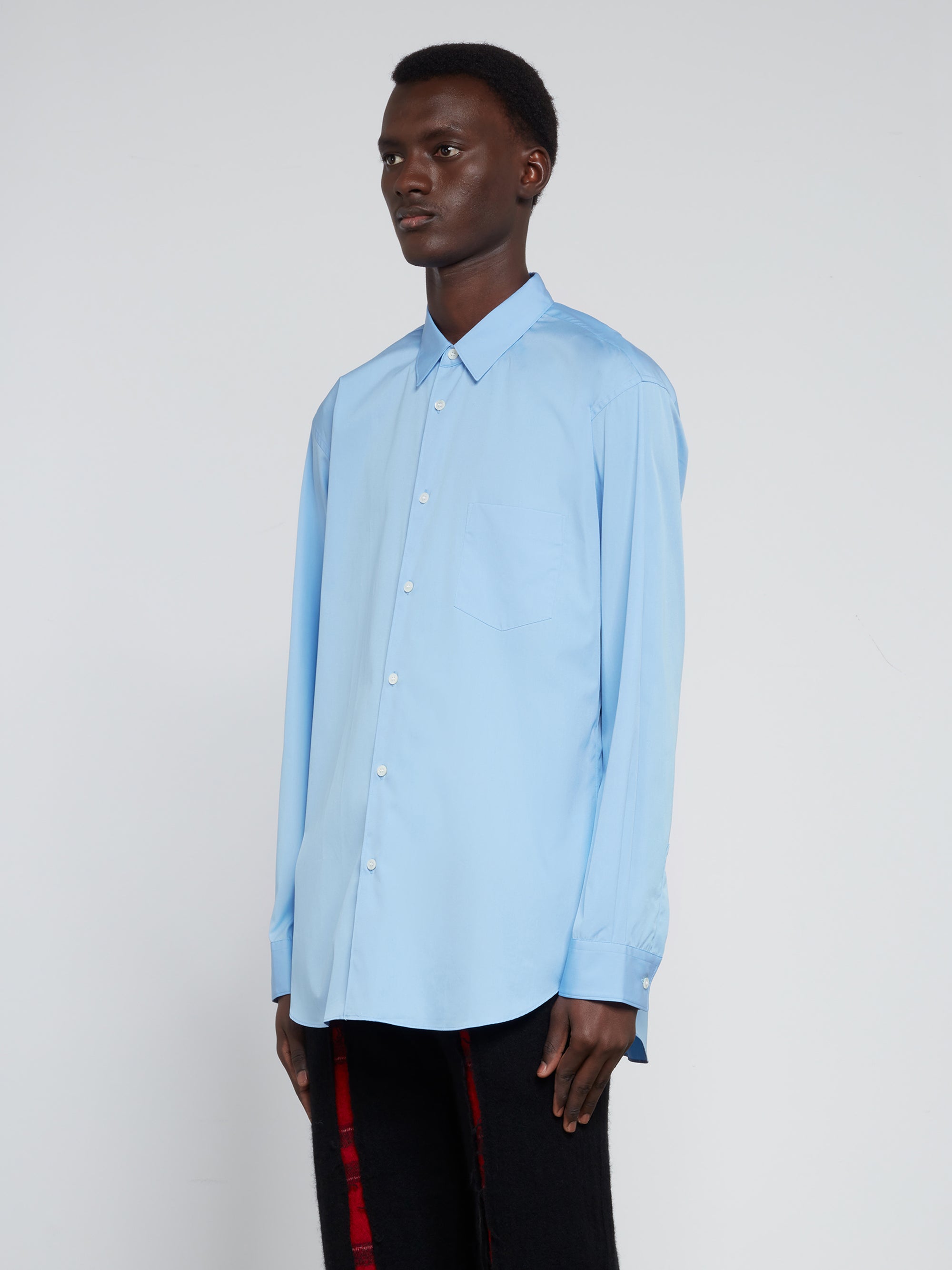 CDG Shirt Forever - Men's Narrow Classic Shirt - (Blue Plain) CDG Shirt Forever - Men's Narrow Classic Shirt - (Blue Plain)