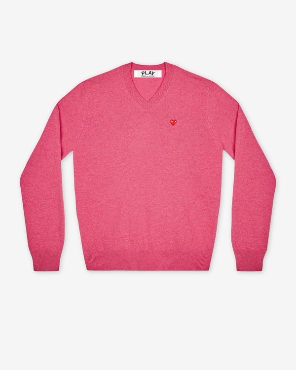 Play Comme des Garçons - Mini Heart V Neck Sweater - (Pink)