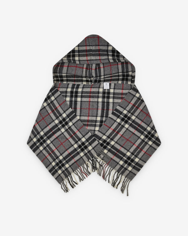 Bless - Women's Hooded Scarf - (Grey Check)