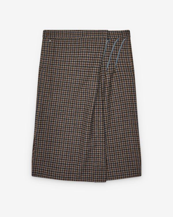 Bless - Women's Check Skirt - (Brown/Blue)