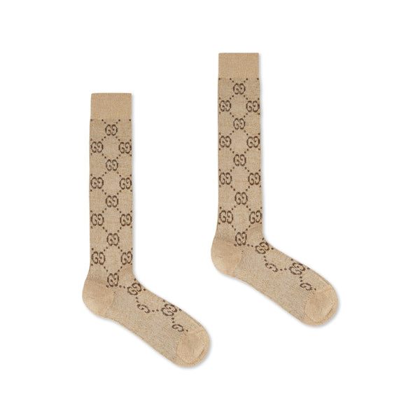 Gucci - Women's Lamé GG Socks - (Beige)
