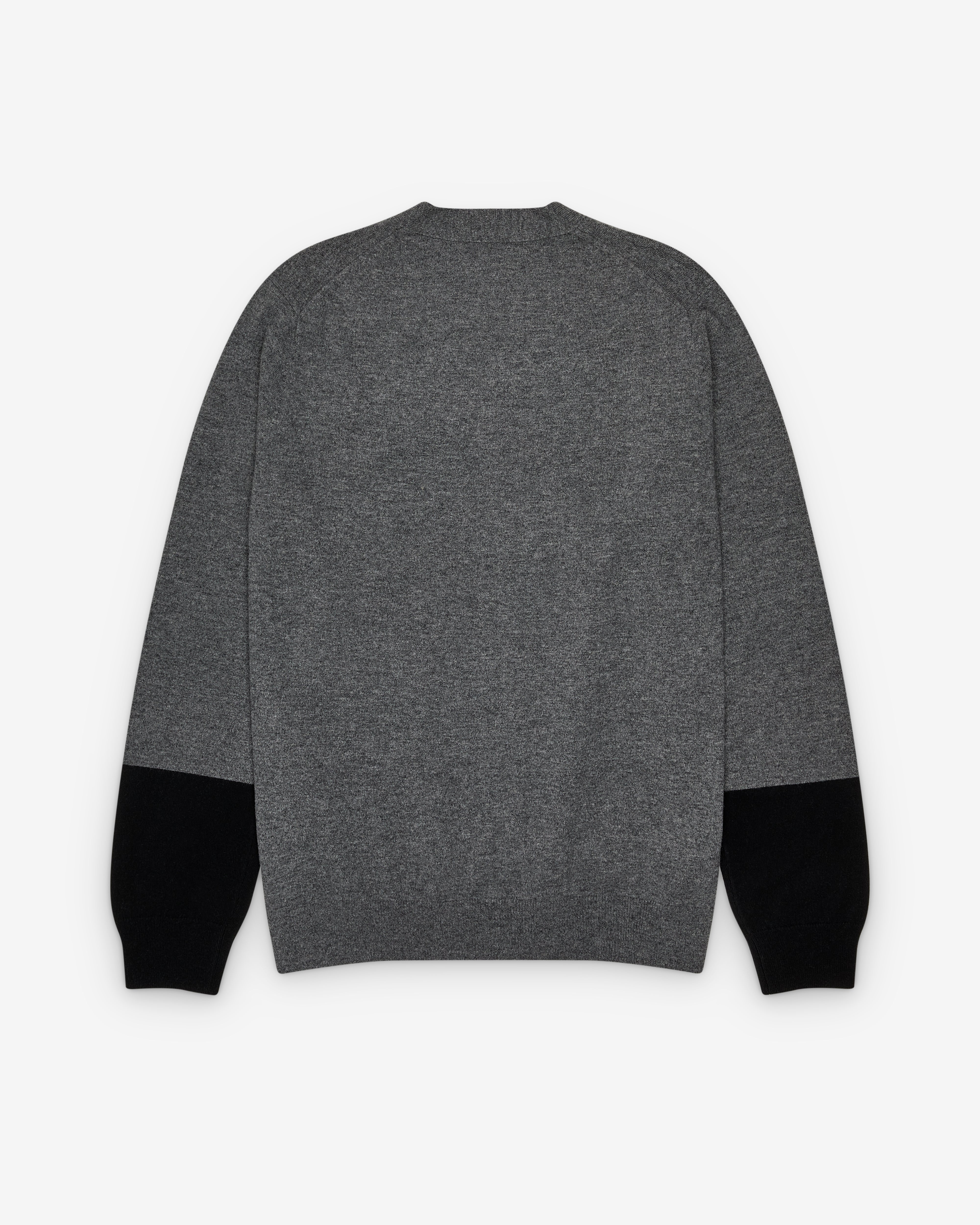 CDG Shirt Forever: Men's V-Neck Contrast Cardigan (Grey/Black