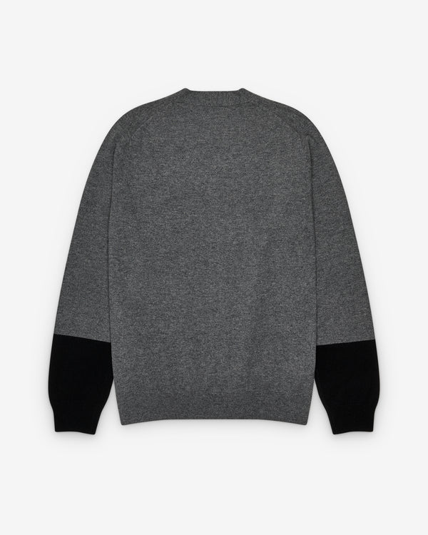 CDG Shirt Forever - Men's V-Neck Contrast Cardigan - (Grey/Black)