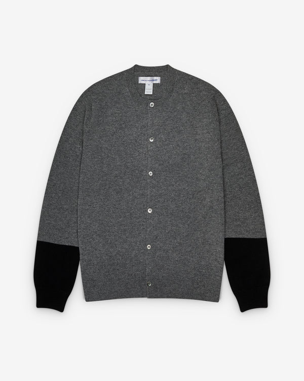 CDG Shirt Forever - Men's Round Neck Contrast Cardigan - (Grey/Black)
