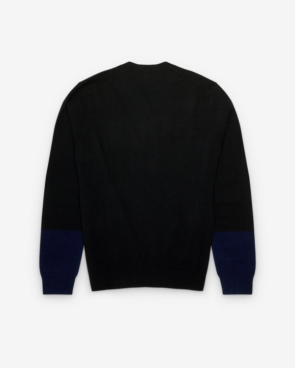 CDG Shirt Forever - Men's Round Neck Contrast Jumper - (Black/Navy)