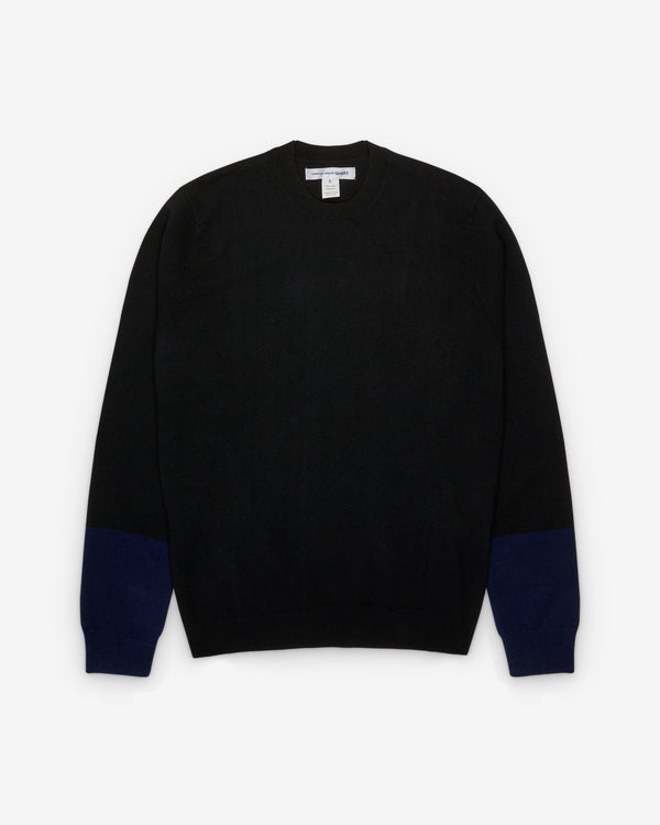 CDG Shirt Forever - Men's Round Neck Contrast Jumper - (Black/Navy)