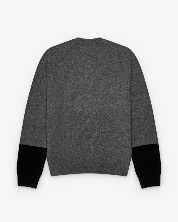 CDG Shirt Forever - Men's Round Neck Contrast Jumper - (Grey/Black)