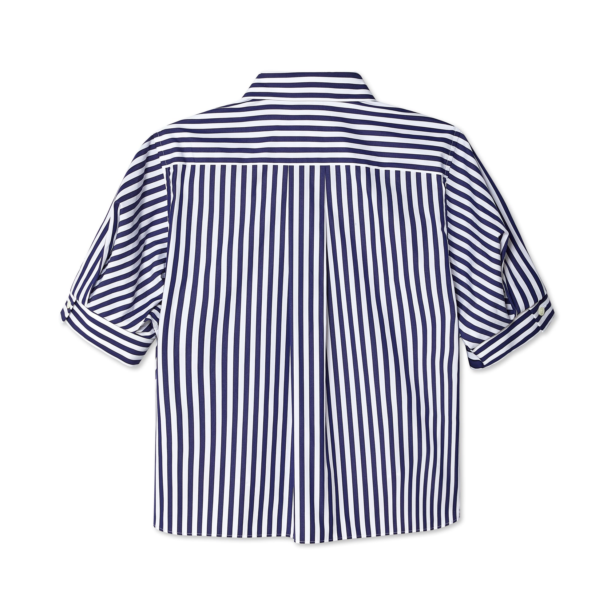 Sacai - Women's Cotton Poplin Shirt - (Navy Stripe) view 2
