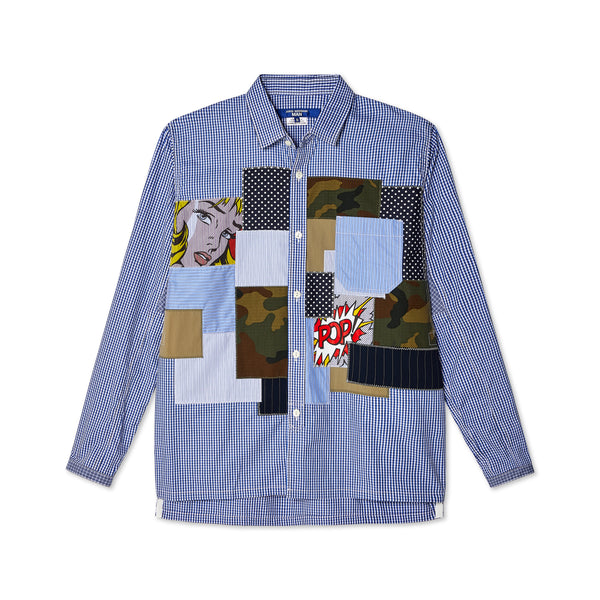 Junya Watanabe MAN - Cotton Multi Fabric Patchwork Shirt - (White/Multi)