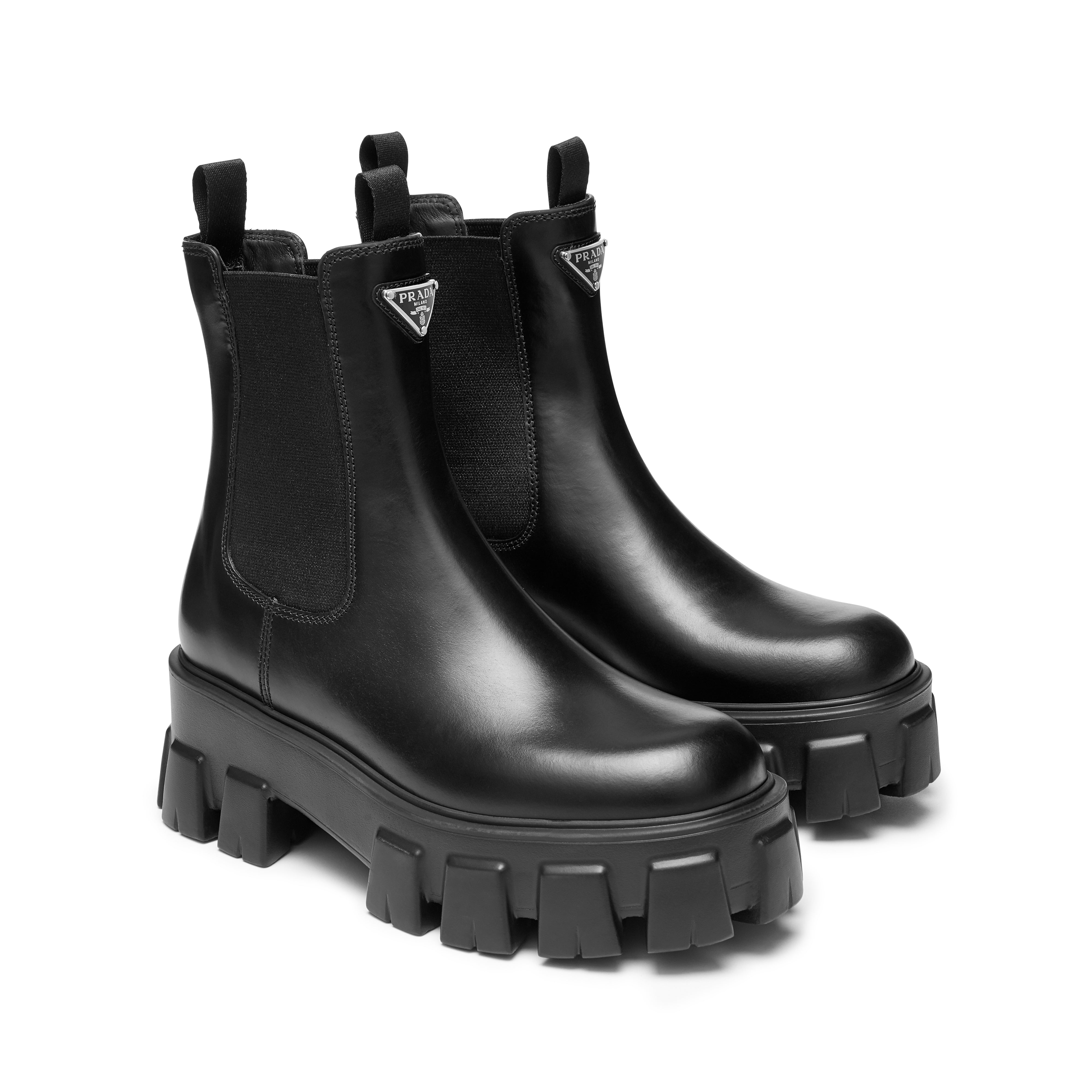 Prada leather outlet booties