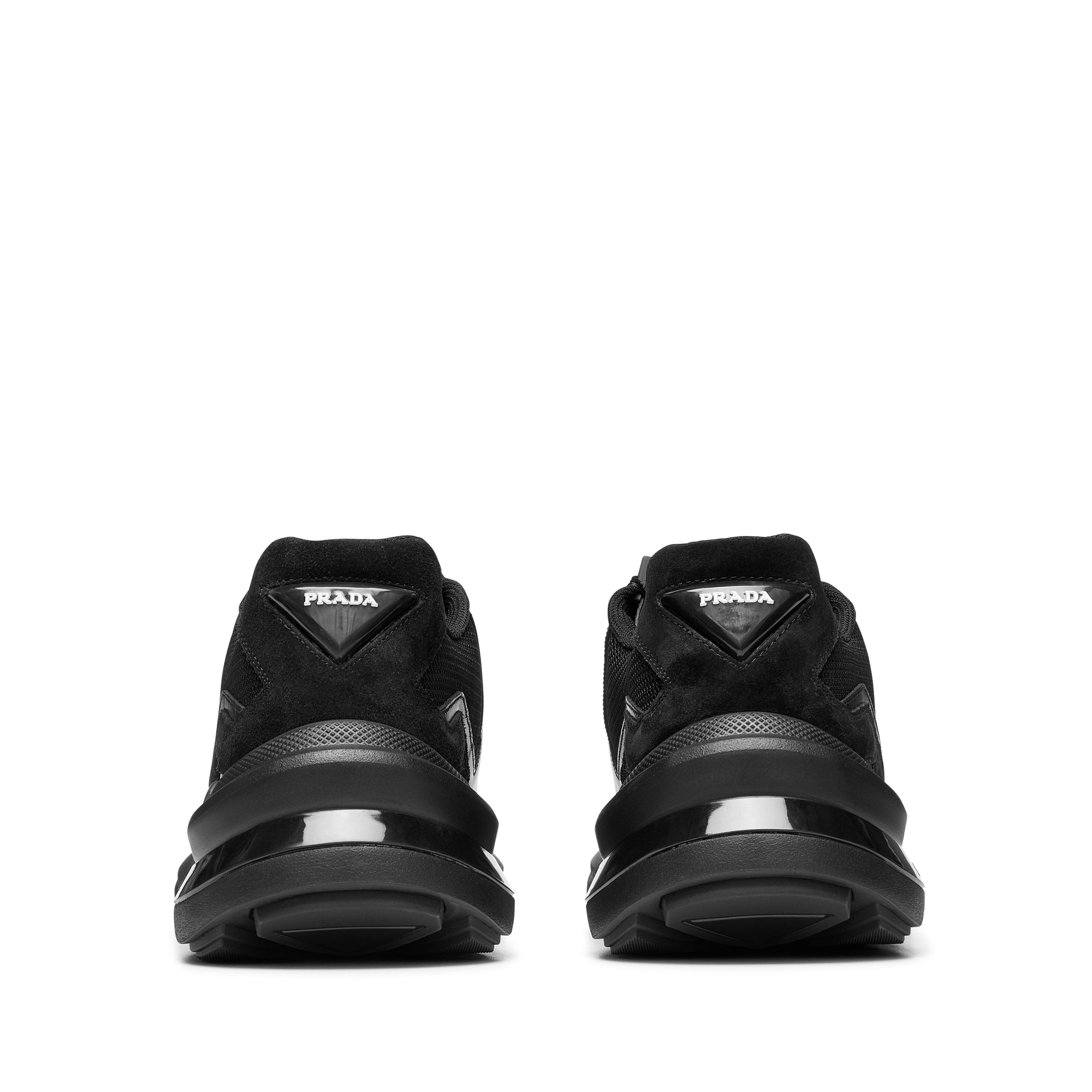 Prada - Men's Systeme Brushed Leather Sneakers - (Nero) view 3
